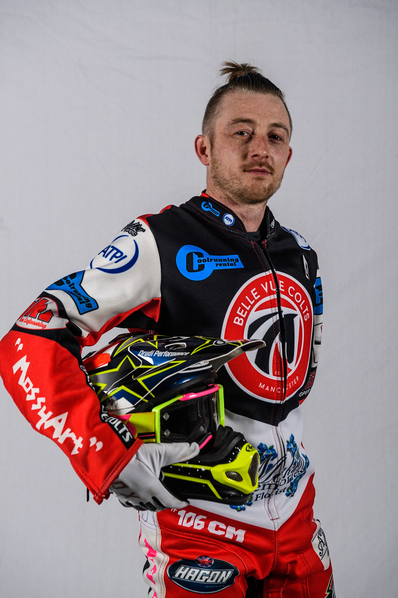 Belle Vue Colts' rider Luke Muff during the Belle Vue Aces Media Day at the National Speedway Stadium, Manchester on Monday 11th March 2024. (Photo: Ian Charles | MI News)