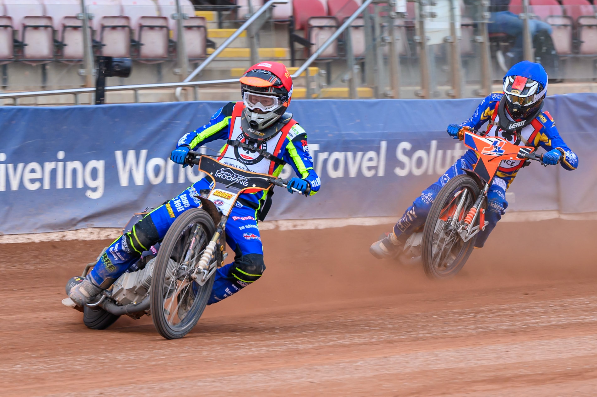 JR ASHWORTH &amp; SONS COLTS ACADEMY INDIVIDUALSEMI FINAL: Ryan Ingram in Red leading Jordy Loftus in Blue during the JR Ashworth &amp; Sons Colts Individual at the National Speedway Stadium, Manchester on Sunday 10th May 2026. (Photo: Ian Charles | MI News)
