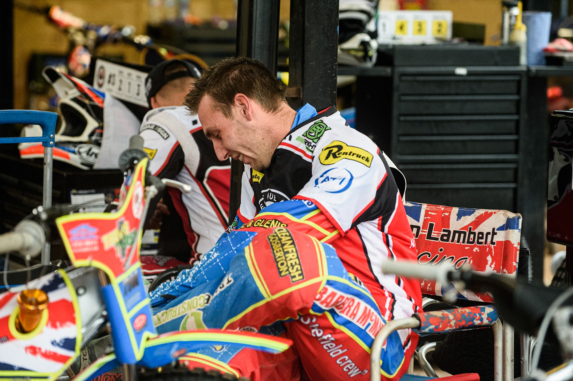 SHEFFIELD, UK. AUG 2NDSimon Lambert  prepares for the meeting during the SGB Premiership match between Sheffield Tigers and Belle Vue Aces at Owlerton Stadium, Sheffield on Thursday 2nd September 2021. (Credit: Ian Charles | MI News)
