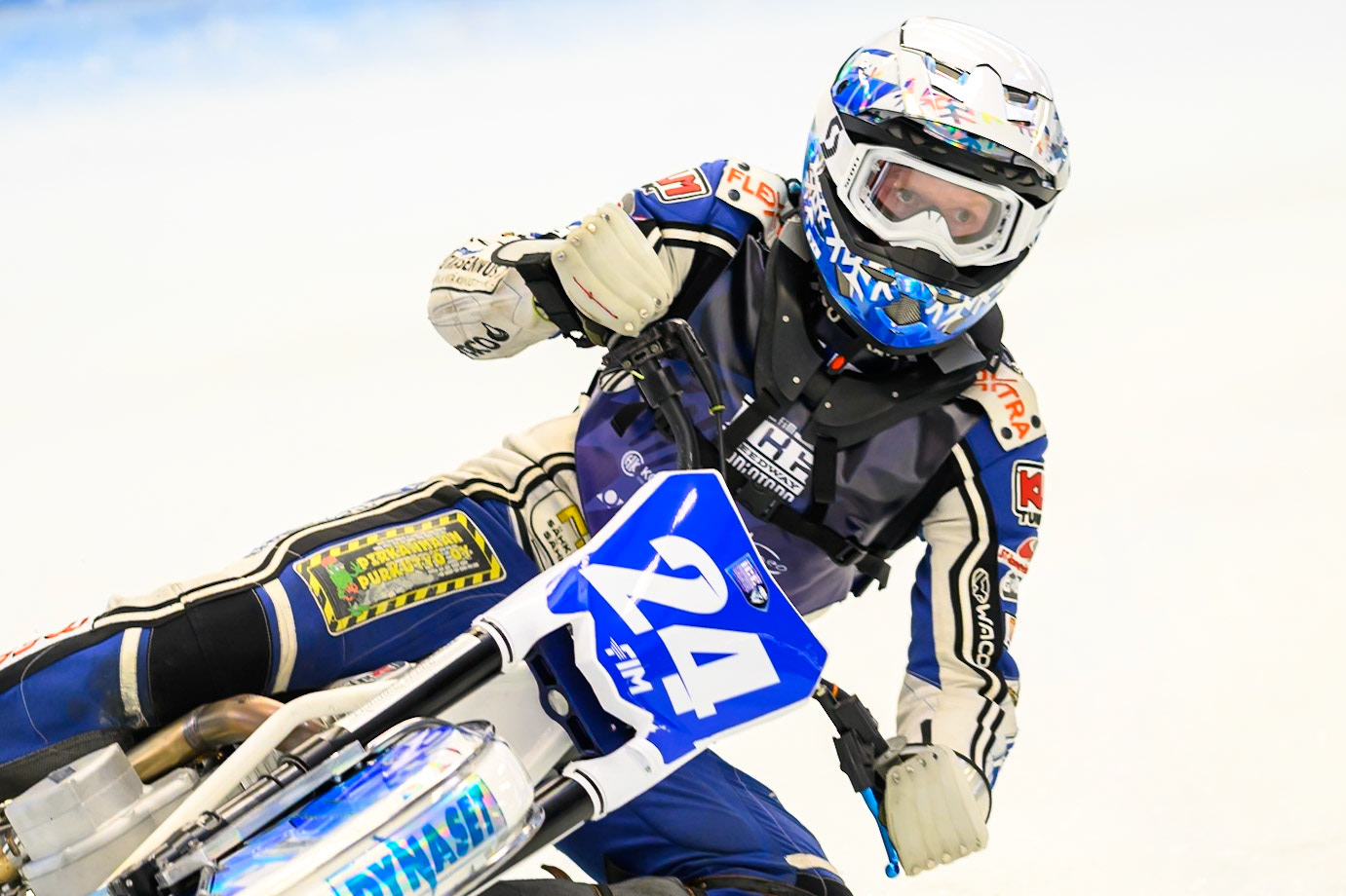 Max Koivula (24) of Finland during Practice for the Ice Speedway Gladiators World Championship Finals at Max-Aicher-Arena, Inzell on Friday 13th March 2026. (Photo: Ian Charles | MI News)