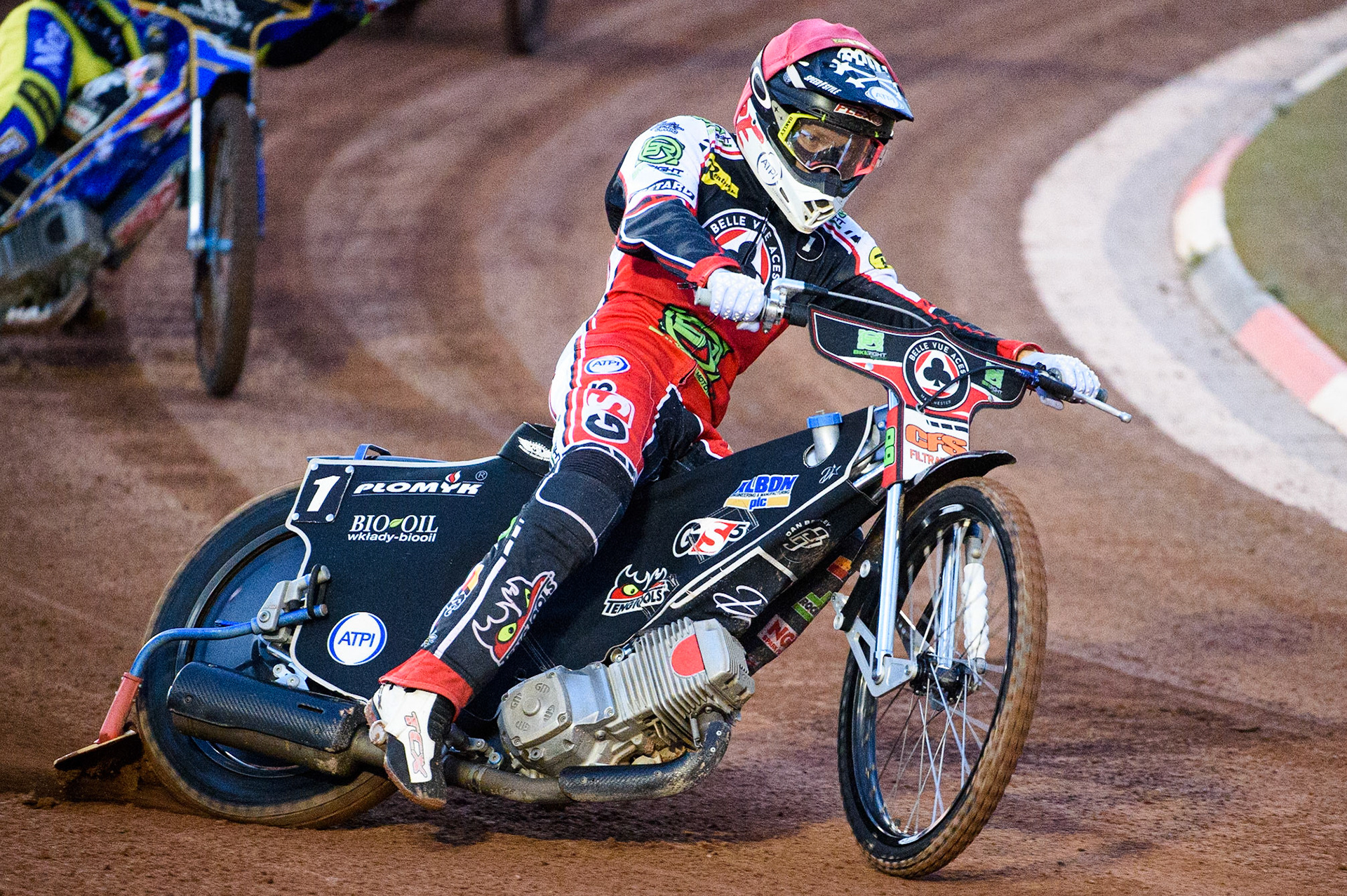 MANCHESTER, UK. SEPT 6TH  Dan Bewley  in action  for Belle Vue BikeRight Aces  during the SGB Premiership match between Belle Vue Aces and Sheffield Tigers at the National Speedway Stadium, Manchester on Monday 6th September 2021. (Credit: Ian Charles | MI News)
