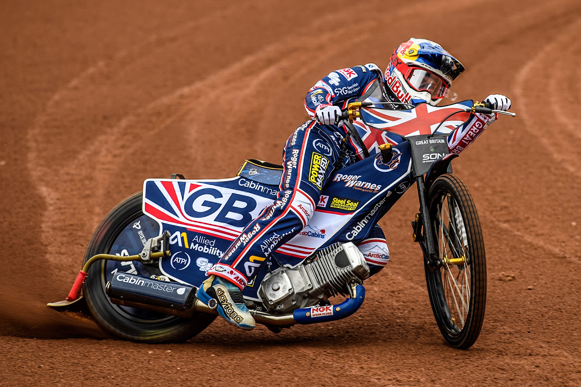 Robert Lambert of Great Britain practices during the Monster Energy FIM Speedway of Nation Semi Final 2 at the National Speedway Stadium, Manchester on Wednesday 10th July 2024. (Photo: Ian Charles | MI News)