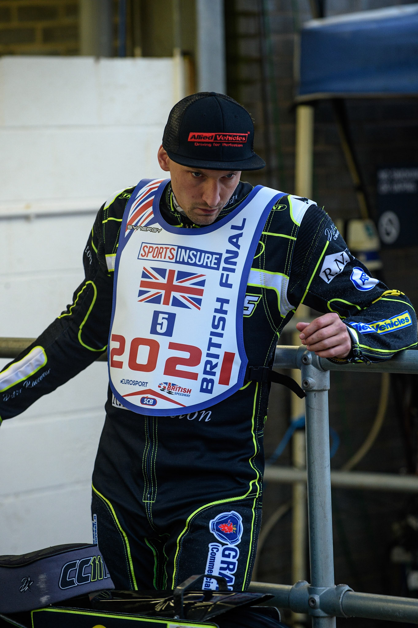 MANCHESTER, UK. MAY 12TH: The Premier League Captains: (l-r) Rory Schlein,  Lewis Kerr, Scott Nichols, Kyle Howarth, Danny King, Steve Worrall  Discovery Networks Eurosport Speedway Season Launch at the National  Speedway Stadium