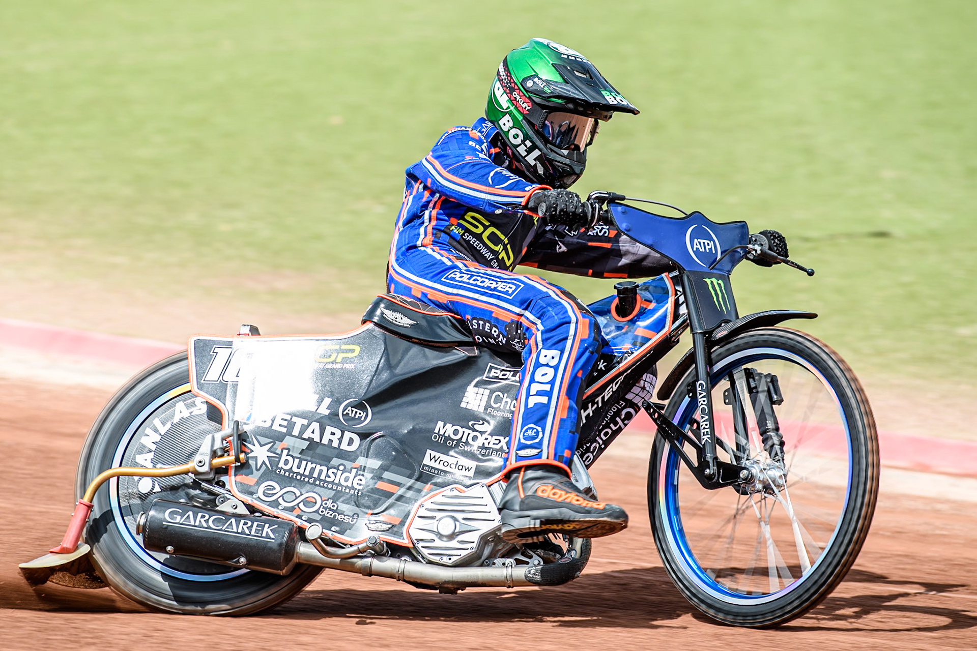 Brady Kurtz (101) of Australia in practice during the ATPI FIM Speedway Grand Prix Round 4 at the National Speedway Stadium, Manchester, on Friday 6th June 2025. (Photo: Ian Charles | MI News)