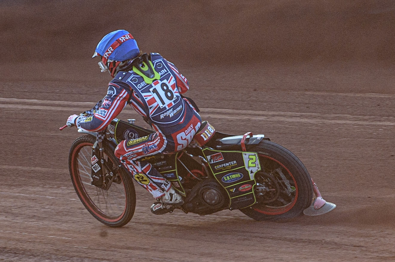 GLASGOW, UK. JUNE 19TH.  Drew Kemp (Reserve) (Great Britain) in action  during the FIM Speedway Grand Prix Qualifying Round at the Peugeot Ashfield Stadium, Glasgow on Saturday 19th June 2021. (Credit: Ian Charles | MI News)