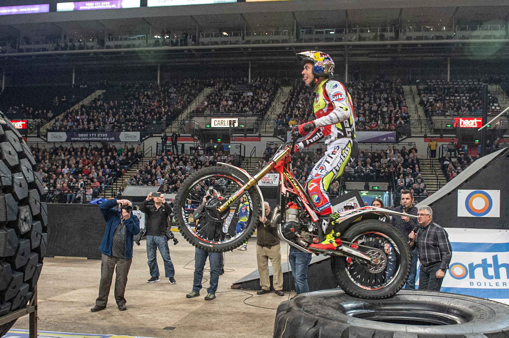 SHEFFIELD, ENGLAND  - DECEMBER 28TH  Adam Raga, Spain (TRRS) on the Tyres of Section 5  during the 25th Anniversary Sheffield Indoor Trial at the FlyDSA Arena, Sheffield on Saturday 28th December 2019. (Credit: Ian Charles | MI News)