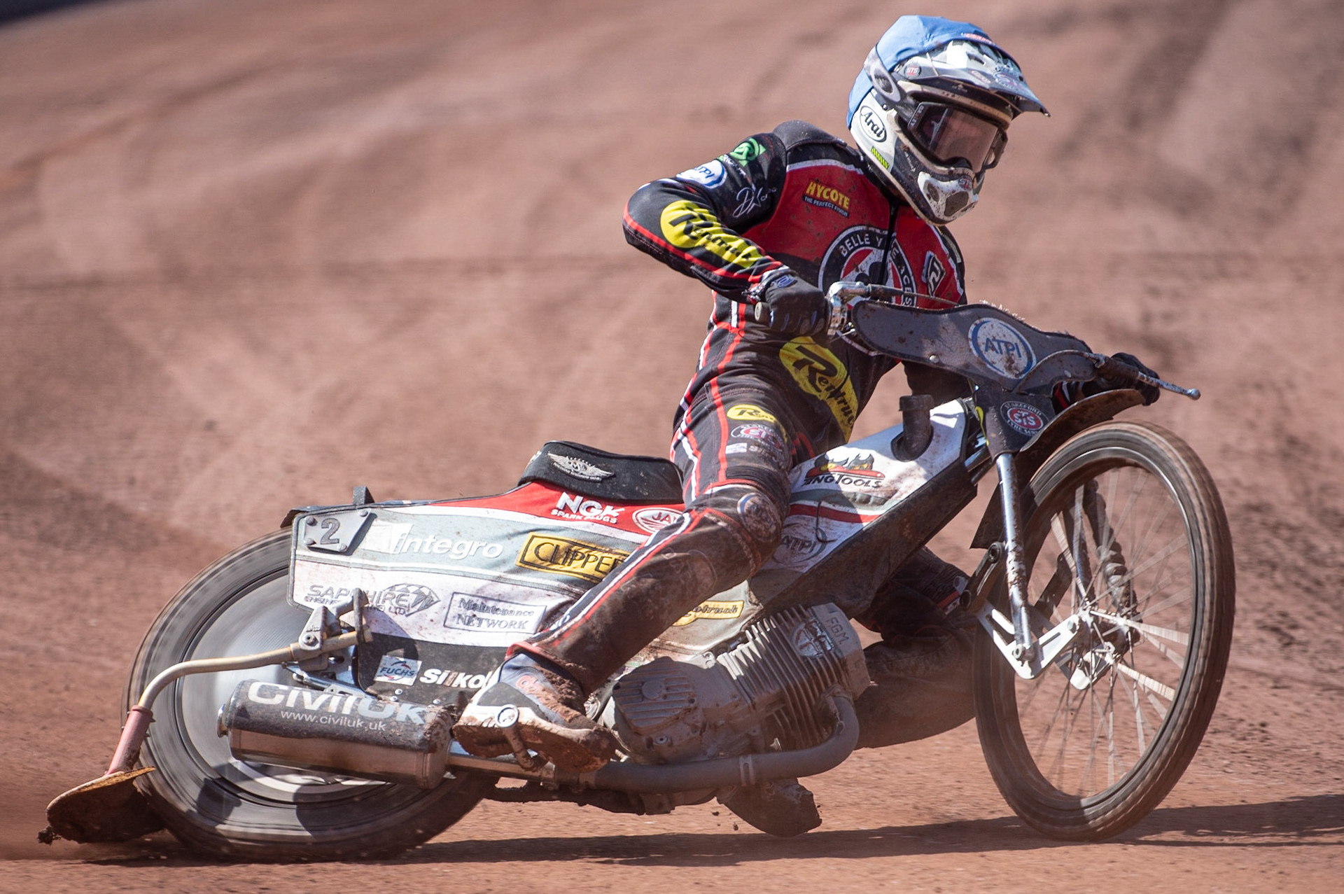 Photo: Ian Charles

Steve Worrall  in action 

Belle Vue Aces v Kings Lynn Stars, British Speedway Premiership, Belle Vue National Speedway Stadium, Manchester, Monday 26  August  2019