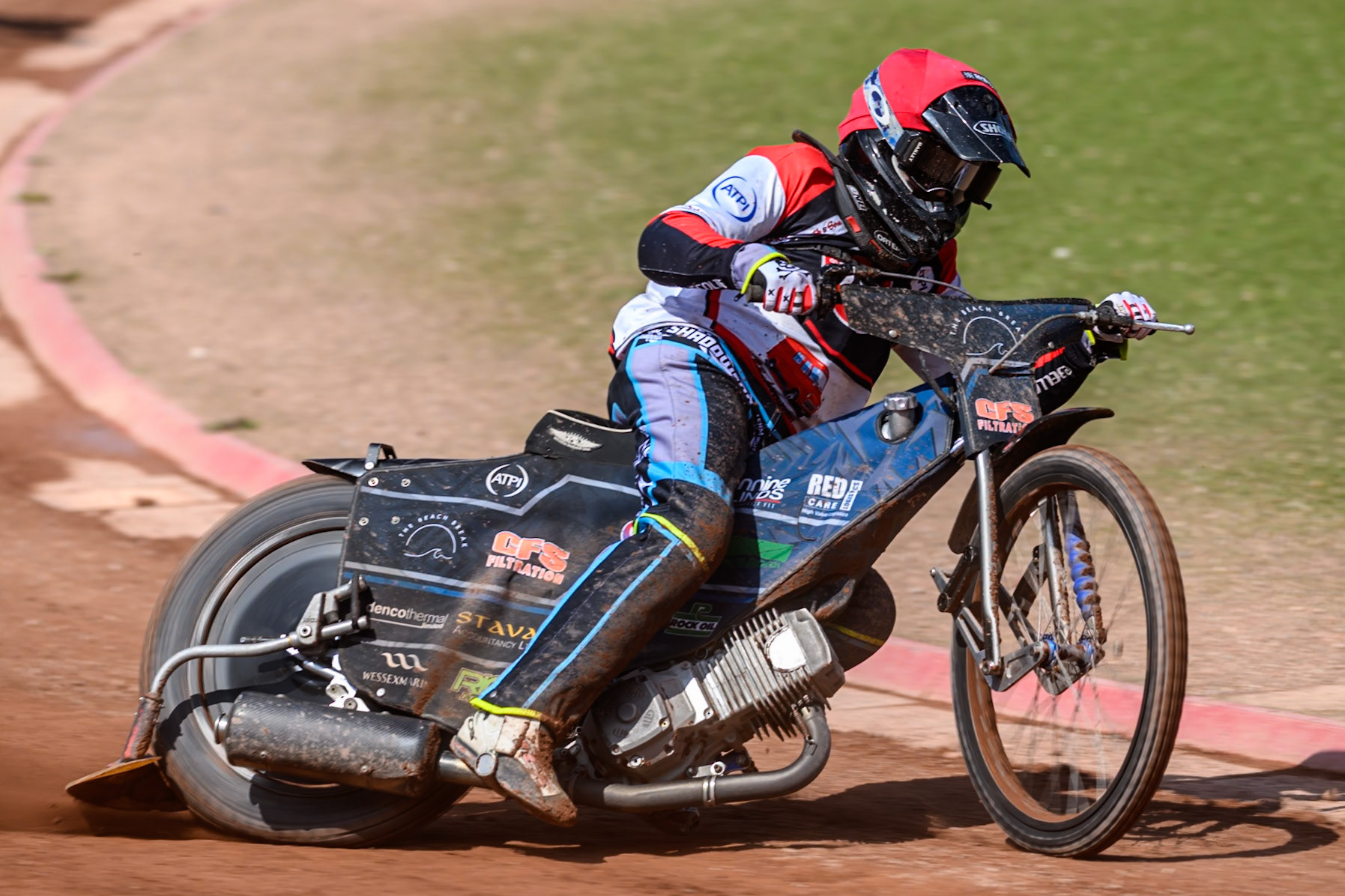 Jack Kingston of Belle Vue Colts  in action during the WSRA National Development League match between Belle Vue Colts and Middlesbrough Tigers at the National Speedway Stadium, Manchester on Sunday 10th August 2025. (Photo: Mark Fletcher | MI News)