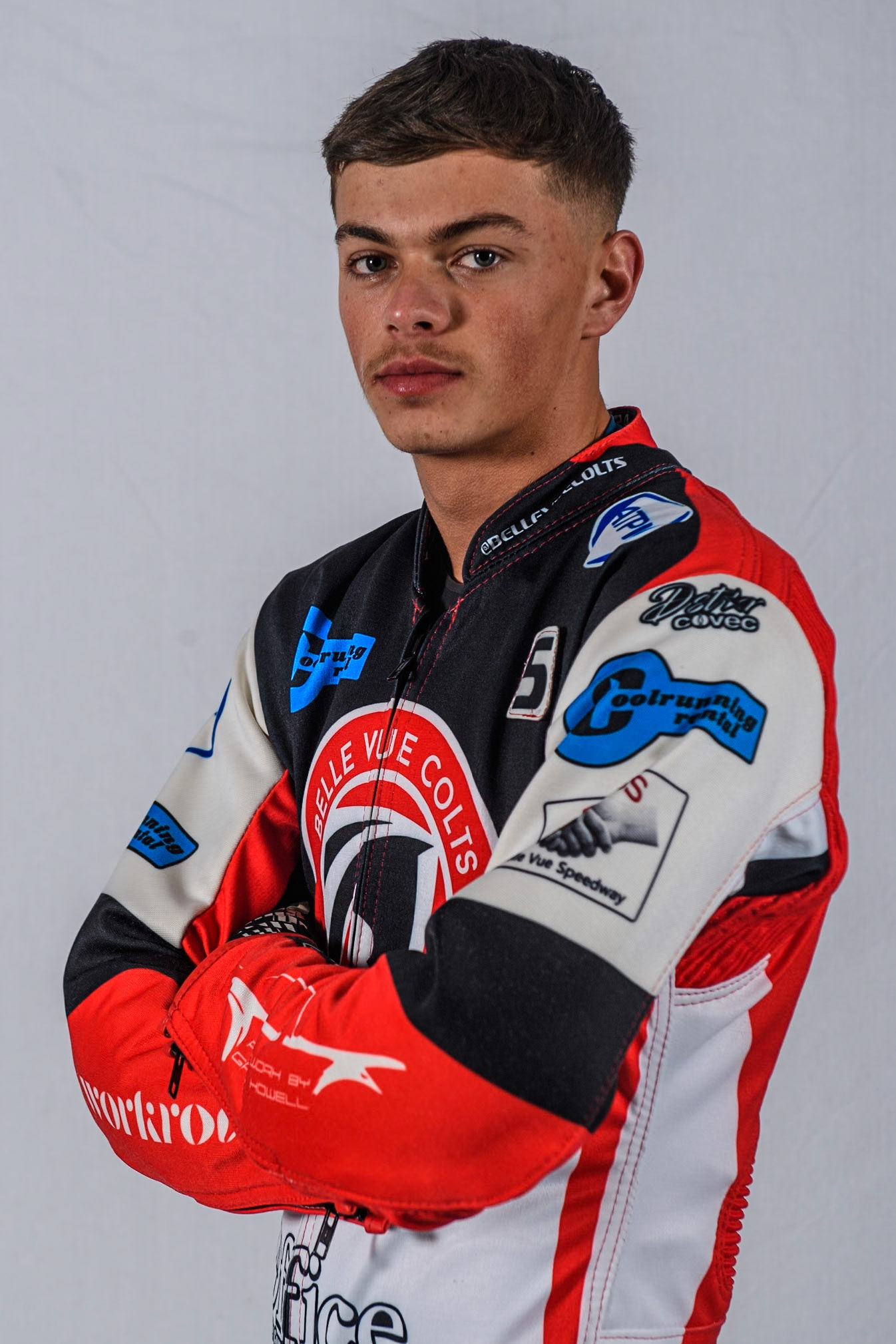 Belle Vue Colts' rider Freddy Hodder during the Belle Vue Aces Media Day at the National Speedway Stadium, Manchester on Monday 11th March 2024. (Photo: Ian Charles | MI News)
