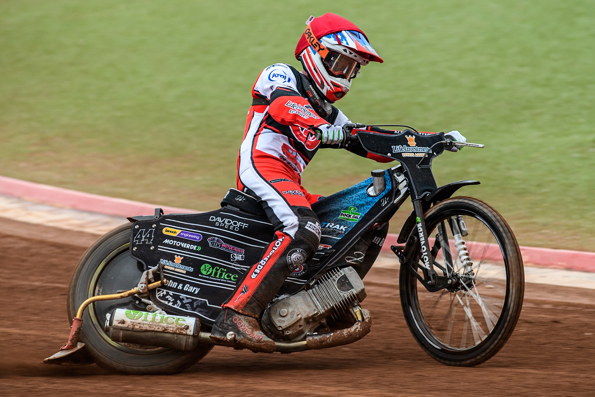 Belle Vue Colts' Freddy Hodder  in action during the WSRA National Development League match between Belle Vue Colts and Leicester Lion Cubs at the National Speedway Stadium, Manchester on Friday 18th April 2025. (Photo: Ian Charles | MI News)