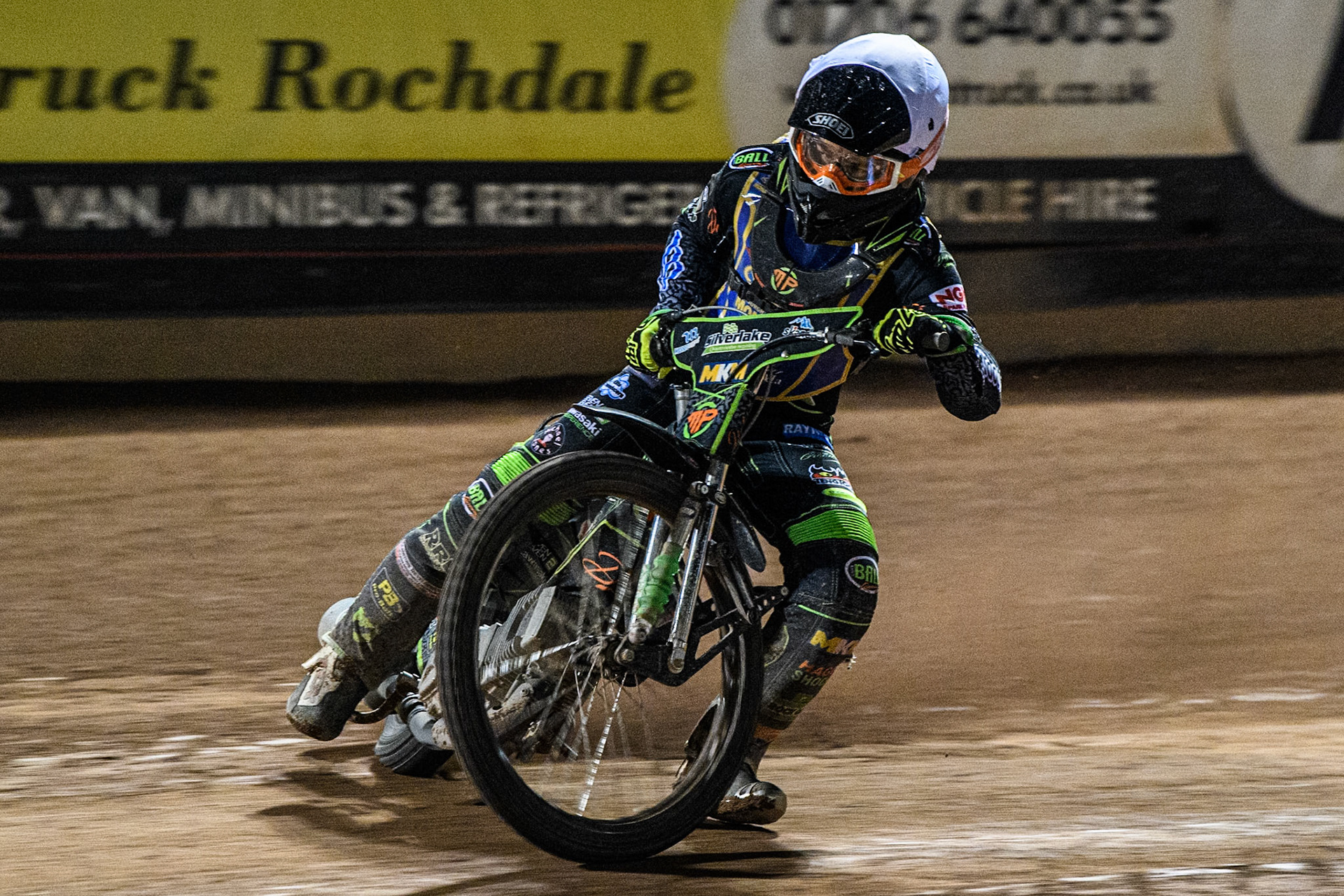 Edinburgh Monarchs' Max Perry in action during the WSRA National Development League match between Belle Vue Aces and Edinburgh Monarchs at the National Speedway Stadium, Manchester on Friday 30th August 2024. (Photo: Ian Charles | MI News)