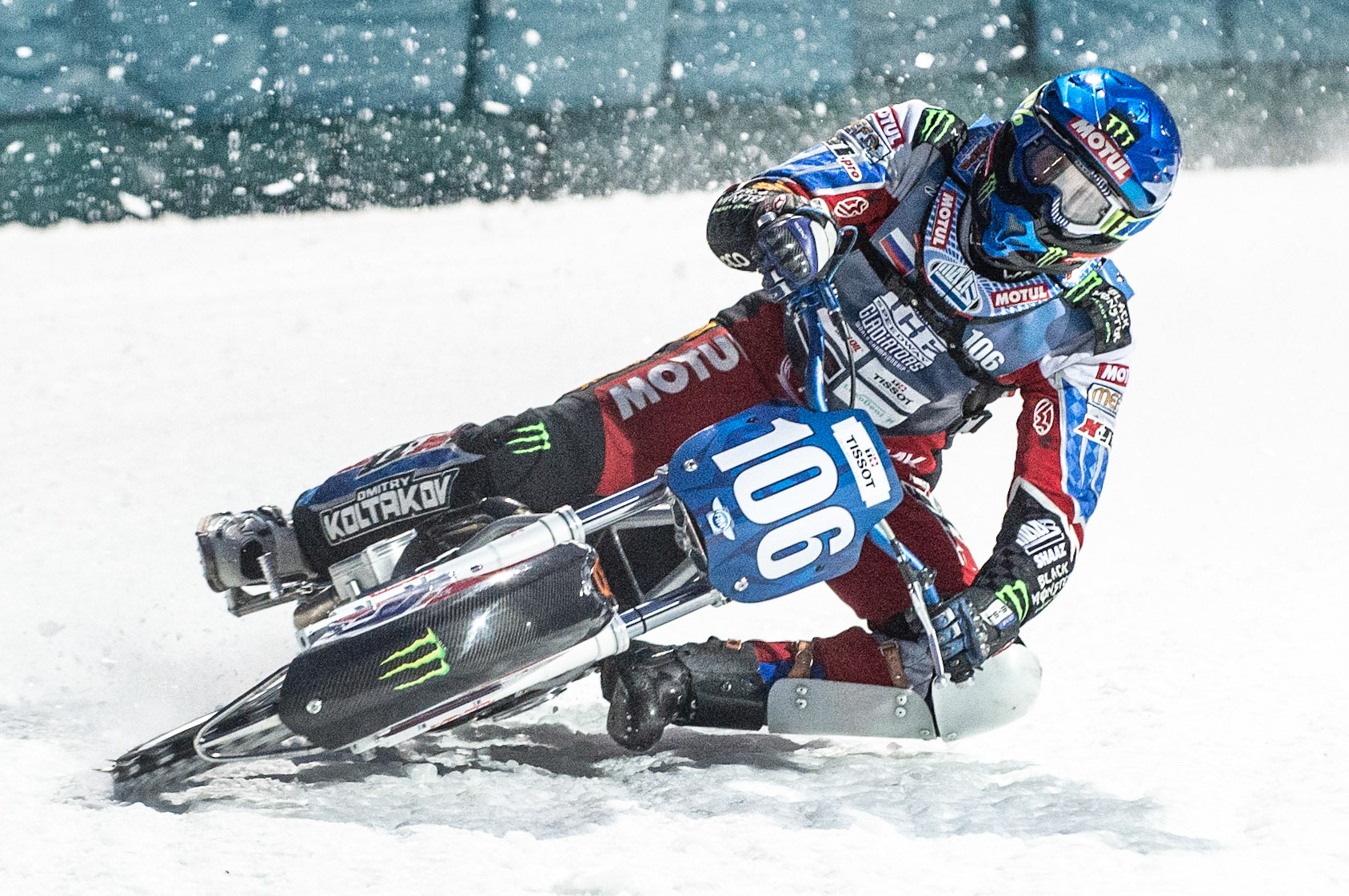 Photo: Ian Charles

Dmitri Koltakov (106) in action 

FIM Ice Speedway Gladiators World Championship, Final 3.1, Horst-Dohm Eisstadion, Berlin, Germany Saturday  2  March  2019