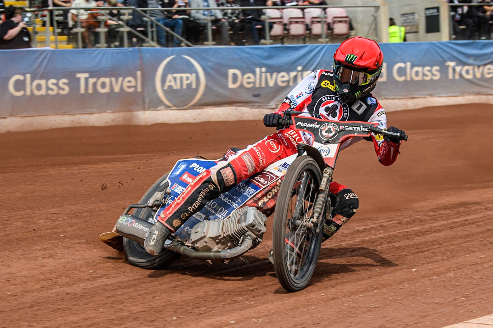 Belle Vue Aces' Dan Bewley   in action during the Rowe Motor Oil Premiership match between Belle Vue Aces and Sheffield Tigers at the National Speedway Stadium, Manchester on Monday 26th August 2024. (Photo: Ian Charles | MI News)