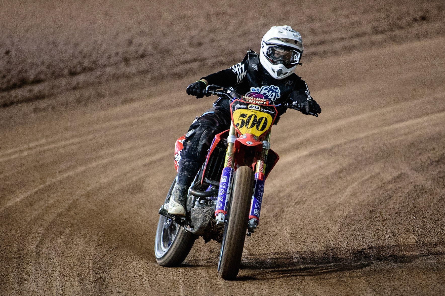 MANCHESTER, UK. OCT 30TH   Rob Mear (500) in action  during the Manchester Masters Sidecar Speedway and Flat Track Racing at the National Speedway Stadium, Manchester on Saturday 30th October 2021. (Credit: Ian Charles | MI News)