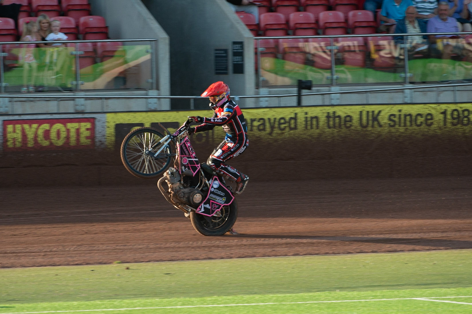 Photo: Ian Charles

Leon Flint pulls a wheelie

Belle Vue Colts v Isle Of Wight Warriors, SGB National League KO Cup Quarter Final 1st Leg, Belle Vue National Speedway Stadium, Manchester, Monday 22  July  2019