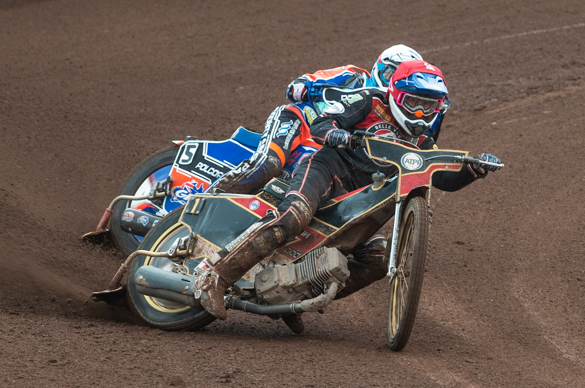 Photo by Ian Charles

Max Fricke  (Red) leads Brady Kurtz  (White)


Belle Vue Aces v Poole Pirates, British Speedway 
Premiership, Belle Vue National Speedway Stadium, Manchester, Monday 6  May  2019