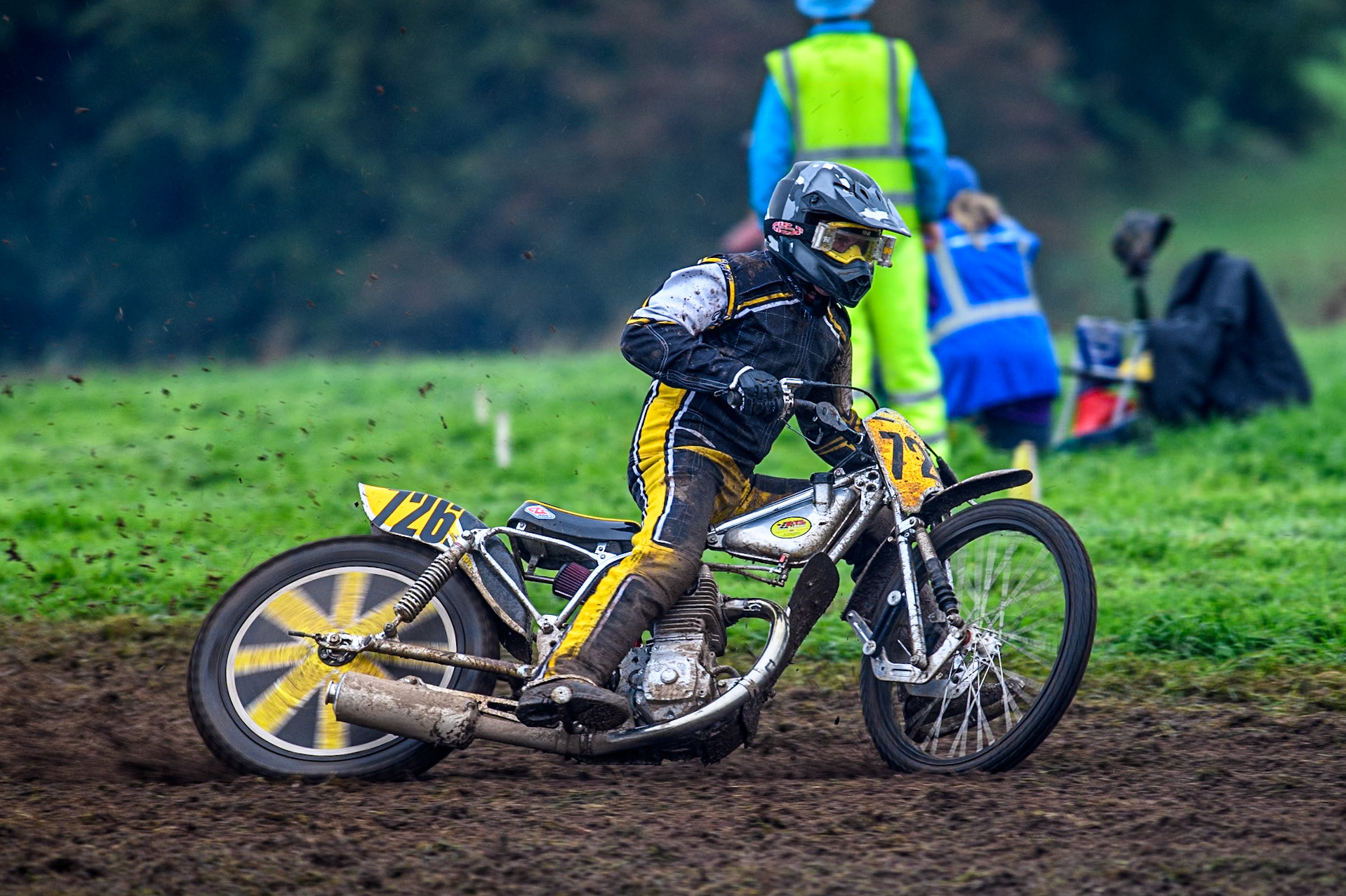 Tim Curnock (726) in action in the 500cc Upright Class during the ACU British Upright Championships at Woodhouse Lance, Gawsworth, Cheshire on Sunday 8th September 2024. (Photo: Ian Charles | MI News)