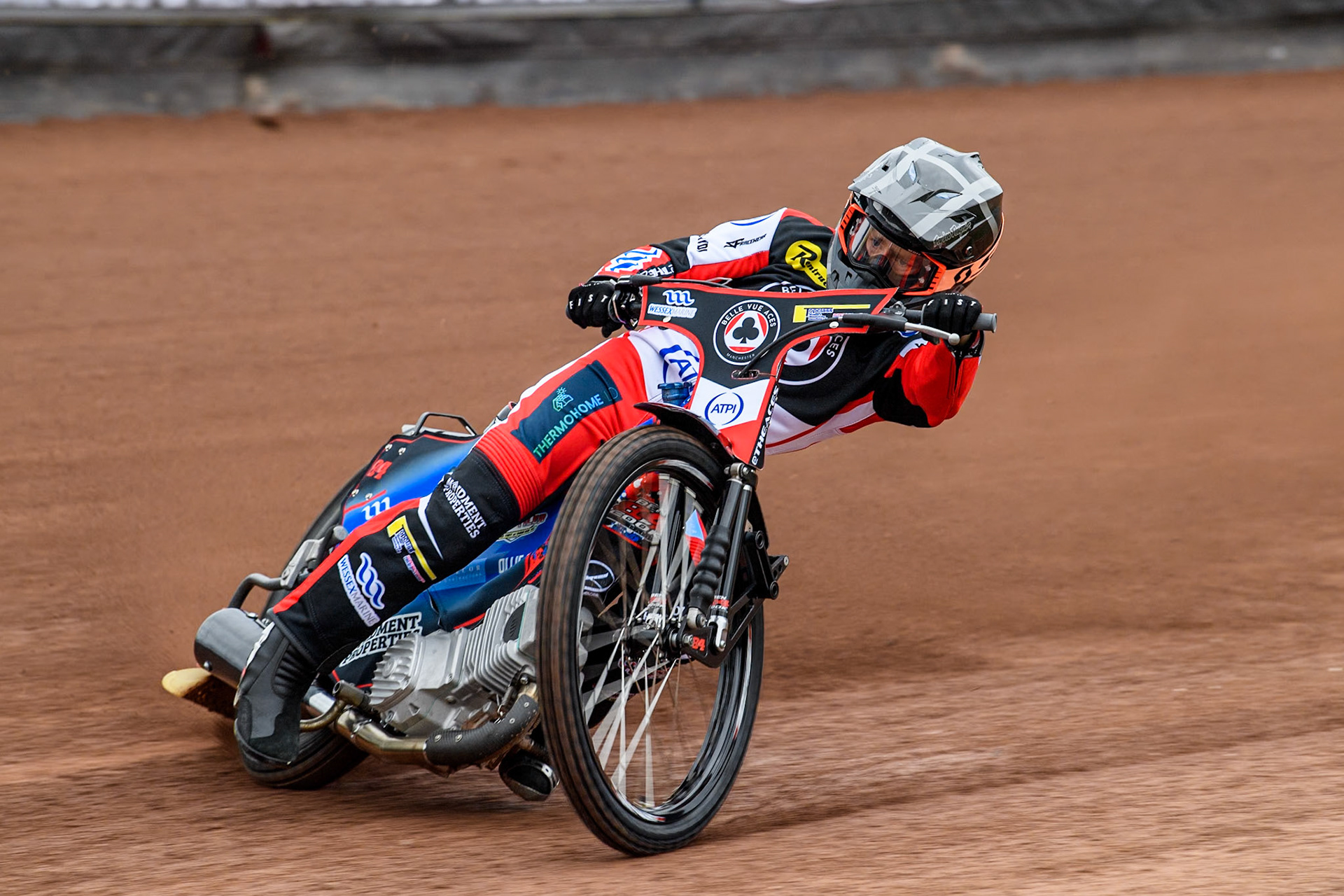 Belle Vue Aces' rider Ben Cook in action during the Belle Vue Aces Media Day at the National Speedway Stadium, Manchester on Monday 11th March 2024. (Photo: Ian Charles | MI News)