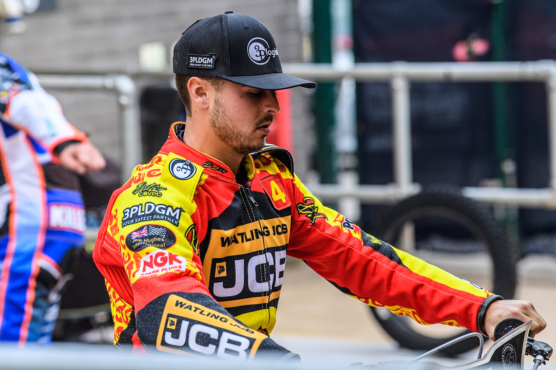 Leicester Lions' Luke Becker during the Rowe Motor Oil Premiership match between Belle Vue Aces and Leicester Lions at the National Speedway Stadium, Manchester on Monday 24th June 2024. (Photo: Ian Charles | MI News)