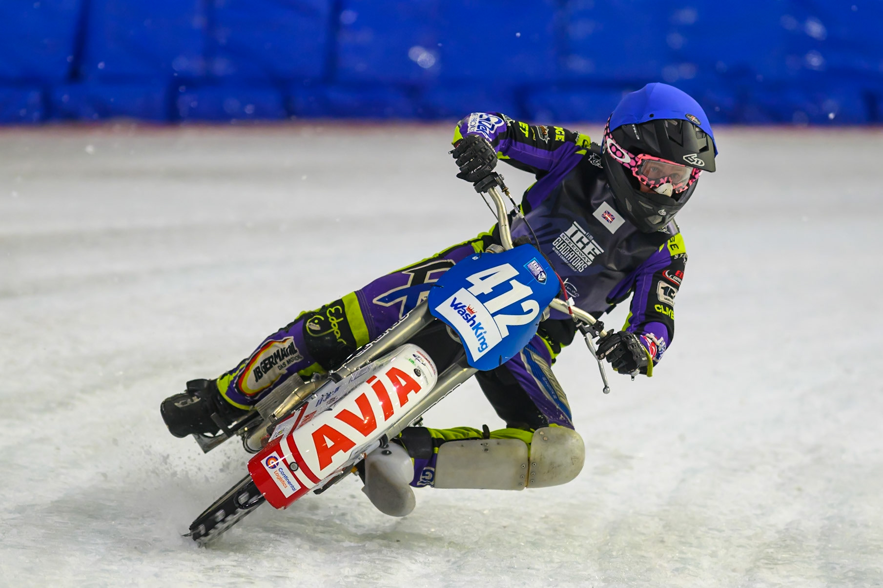 Reserve Paul Cooper (18) of Great Britain in action during the FIM Ice Speedway Gladiators World Championship Final 3 at Ice Rink Thialf, Heerenveen on Saturday 11th April 2026. (Photo: Ian Charles | MI News)