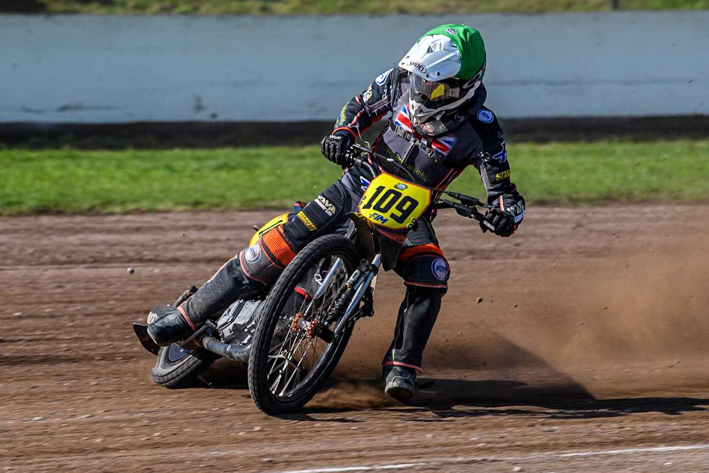 Zach Wajtknecht (109) of Great Britain in action during the FIM Long Track World Championship Final 5 at the Speed Centre Roden, Roden, Netherlands on Sunday 22nd September 2024. (Photo: Ian Charles | MI News)