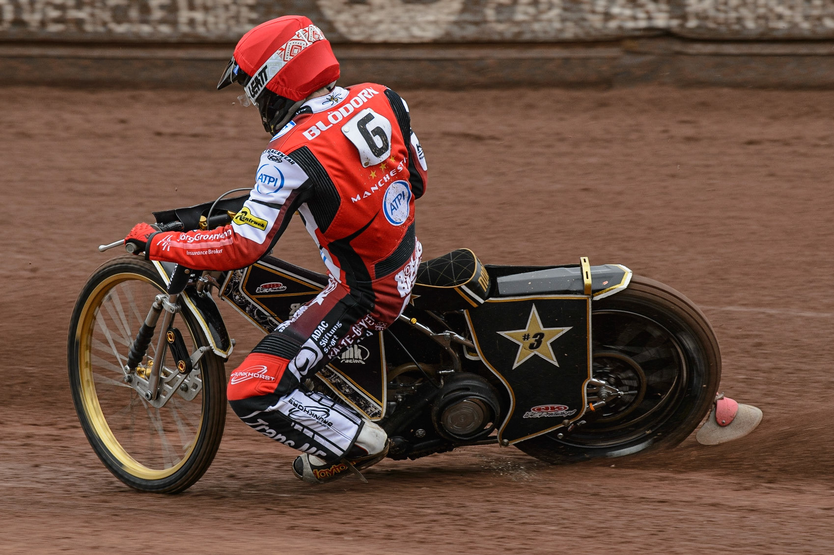 MANCHESTER, UK. MAY 2ND  Norick Blödorn  in action  for Belle Vue ATPI Aces  during the SGB Premiership match between Belle Vue Aces and Peterborough at the National Speedway Stadium, Manchester on Monday 2nd May 2022. (Credit: Ian Charles | MI News)