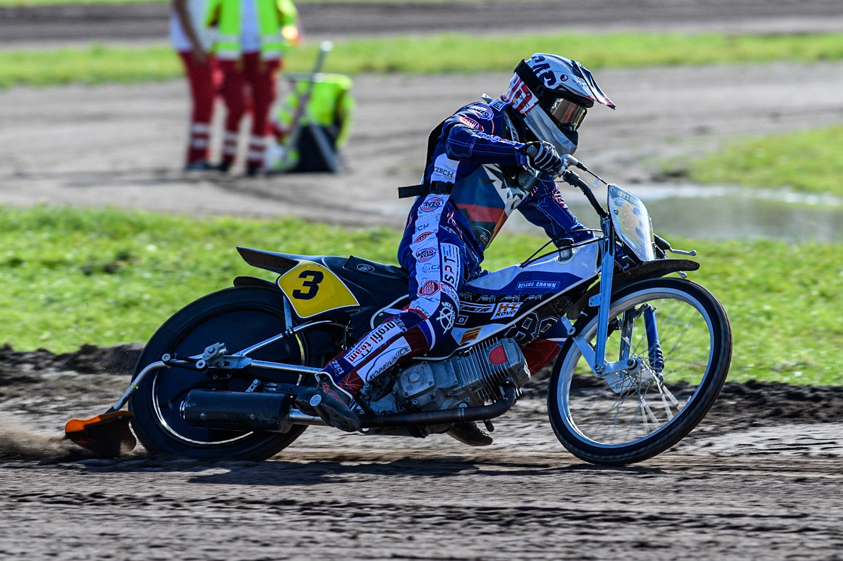 Jan Macek (Czechia) practices during the FIM Long Track Of Nations event at the Speed Centre Roden on Sunday 24th September 2023. (Photo: Ian Charles | MI News)