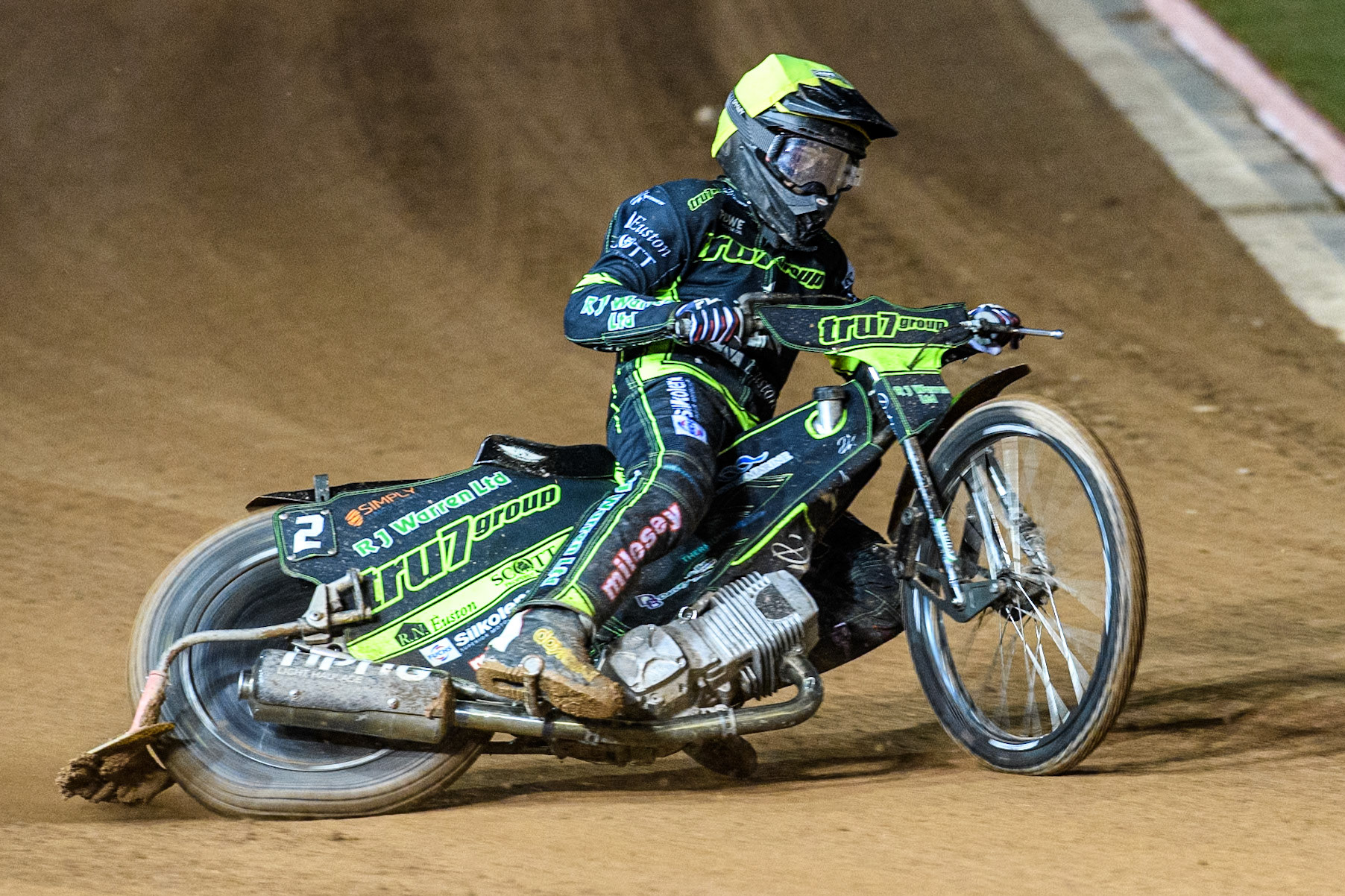 Danny King of Ipswich Witches in action during the Premiership Cup Quarter Final 1st Leg match between Belle Vue Aces and Ipswich Witches at the National Speedway Stadium, Manchester on Monday 24th March 2025. (Photo: Ian Charles | MI News)