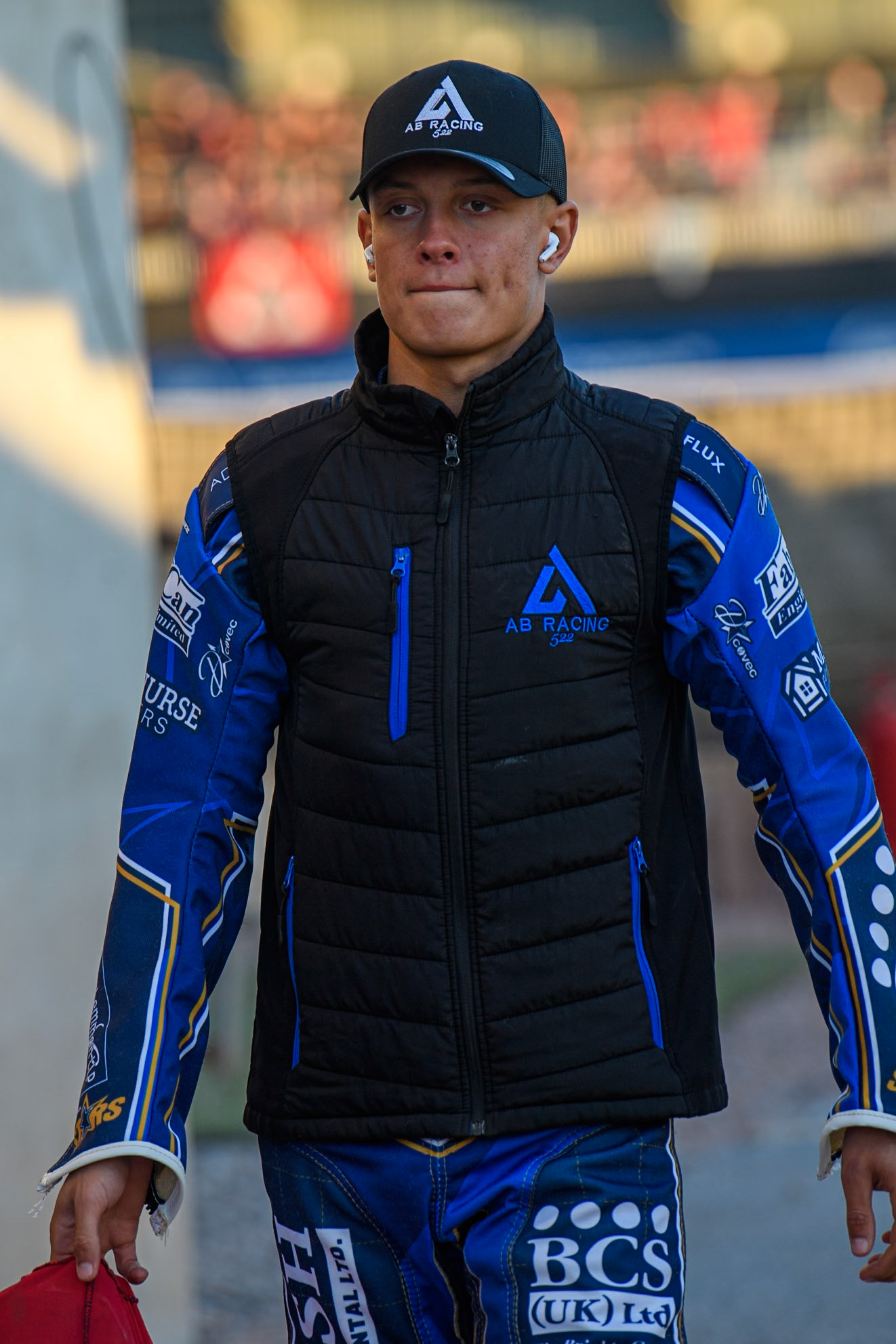 Ashton Boughen of Kings Lynn Stars during the Rowe Motor Oil Premiership match between Belle Vue Aces and King's Lynn Stars at the National Speedway Stadium, Manchester on Monday 5th April 2025. (Photo: Ian Charles | MI News)