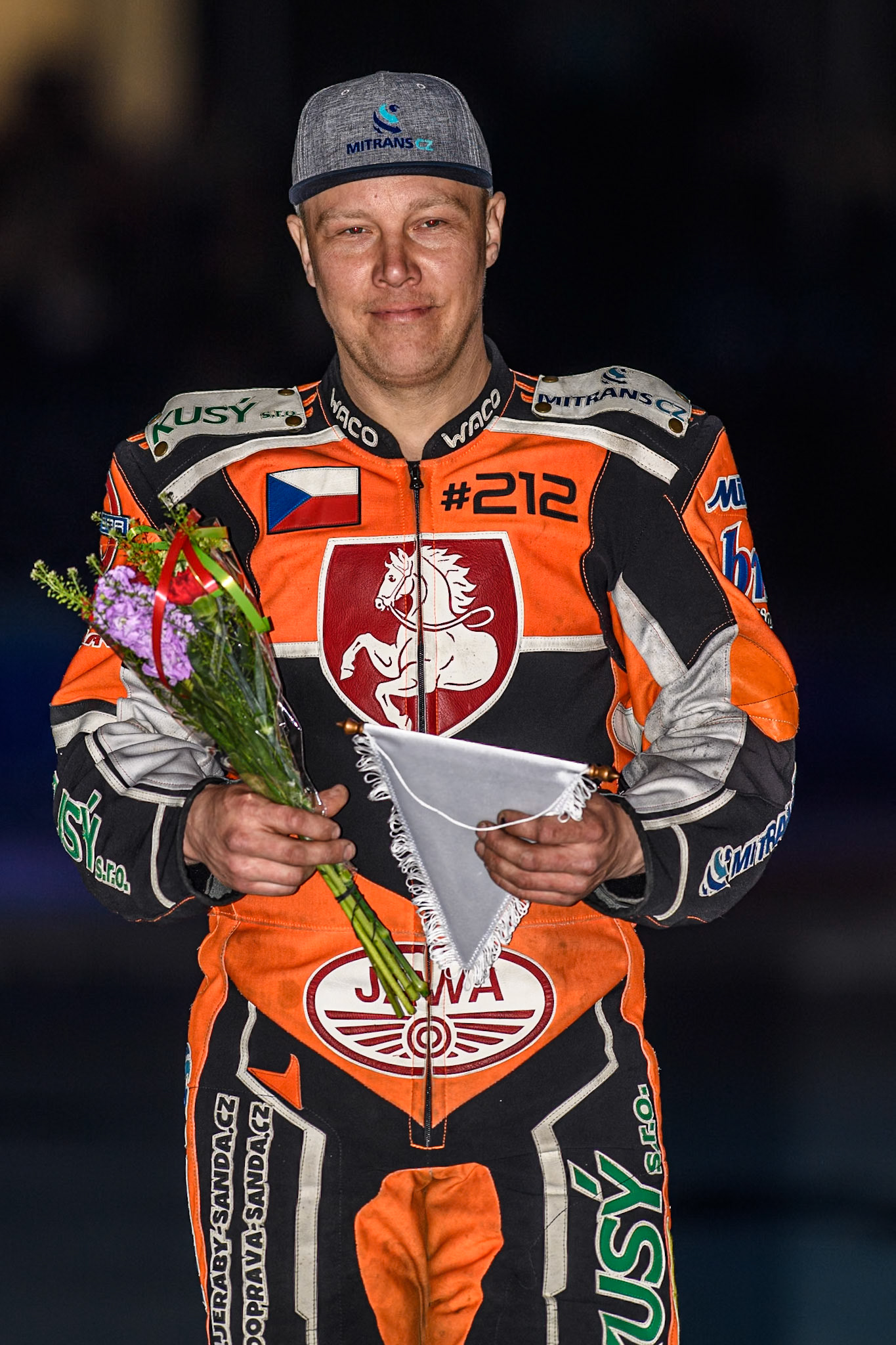 Lukas Hutla (212) of the Czech Republic during the FIM Ice Speedway Gladiators World Championship, Final 3 at the Ice Stadium, Thialf, Heerenveen on Saturday 5th April 2025. (Photo: Ian Charles | MI News)