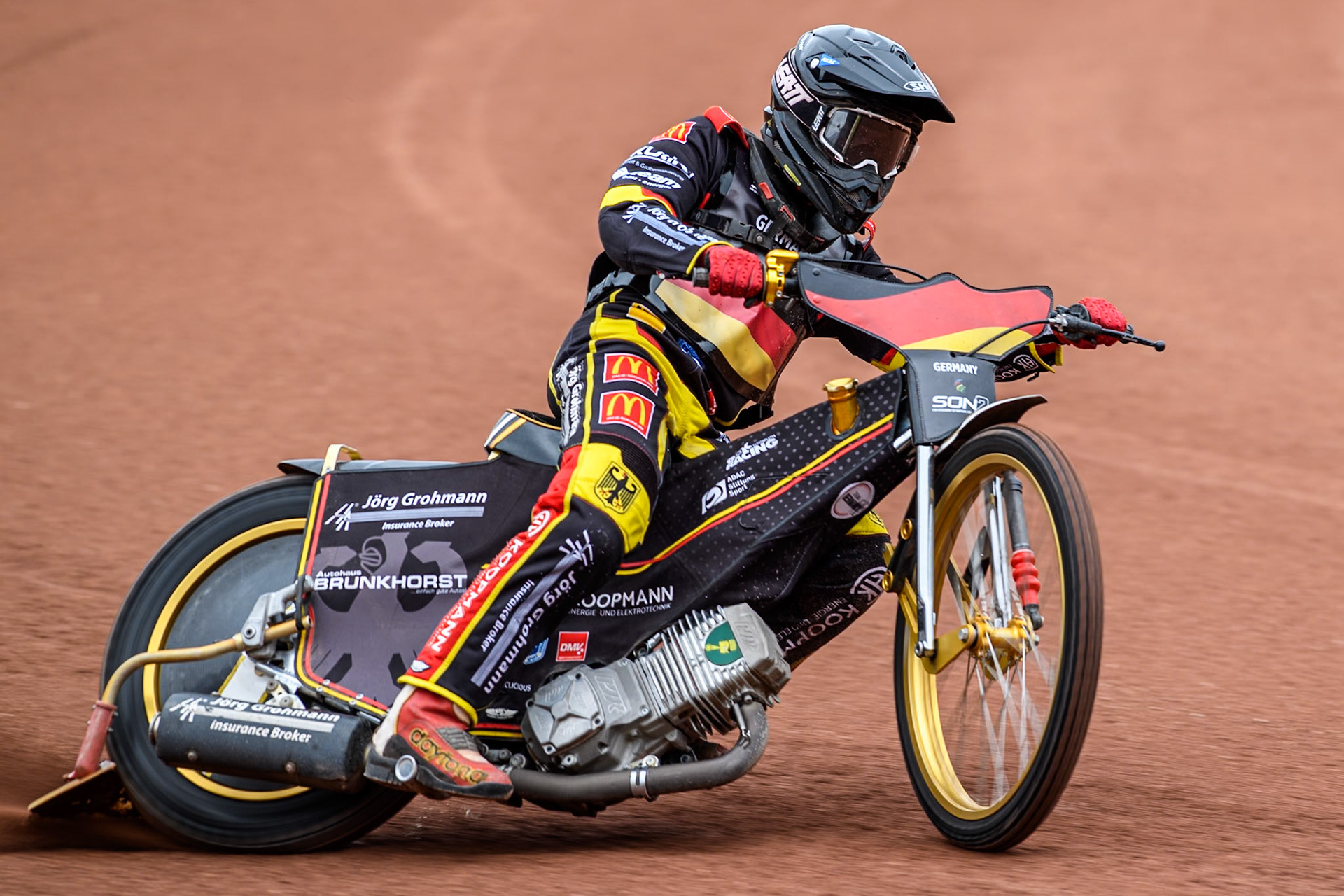 Norick Blödorn of Germany practices during the Monster Energy FIM Speedway of Nations 2 (Under 21) Final at the National Speedway Stadium, Manchester on Friday 12th July 2024. (Photo: Ian Charles | MI News)