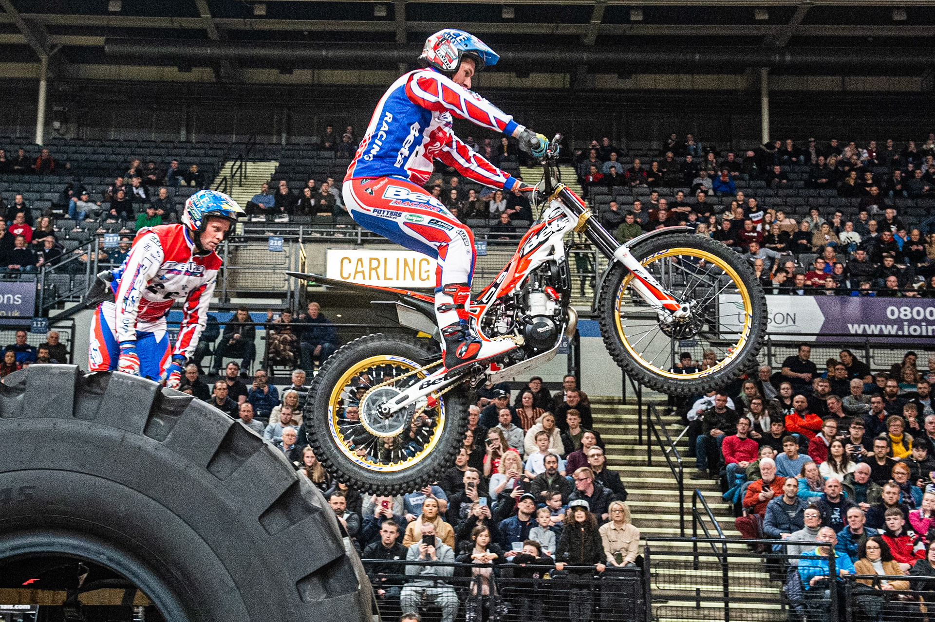 SHEFFIELD, ENGLAND  - DECEMBER 28TH  Jamie Busto, Spain (Vertigo) on the Michelin Tyres Section 5  during the 25th Anniversary Sheffield Indoor Trial at the FlyDSA Arena, Sheffield on Saturday 28th December 2019. (Credit: Ian Charles | MI News)