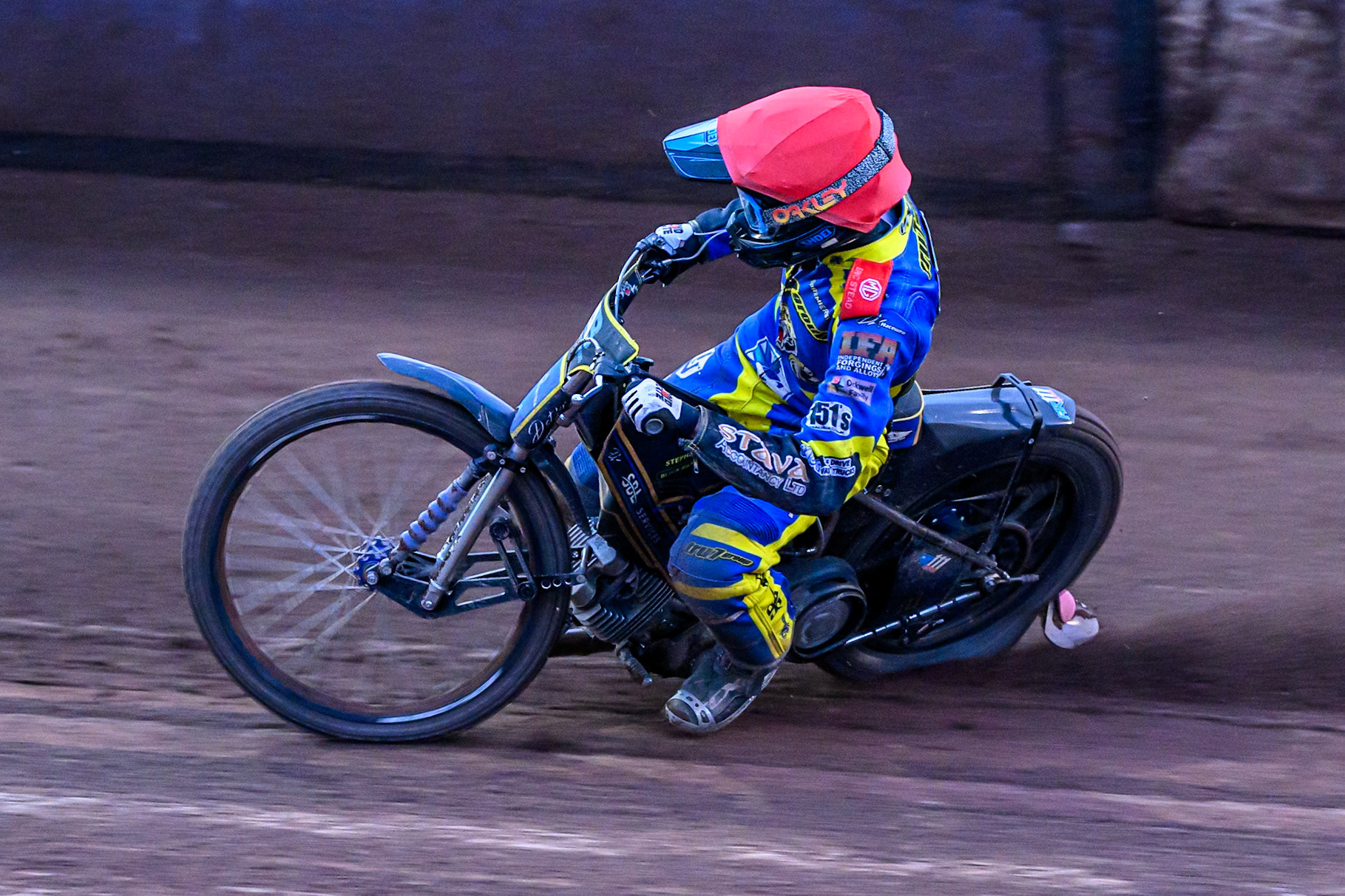 Anders Rowe of Sheffield Tigers  in action during the Rowe Motor Oil Premiership match between Sheffield Tigers and Belle Vue Aces at Owlerton Stadium, Sheffield on Monday 11th August 2025. (Photo: Ian Charles | MI News)