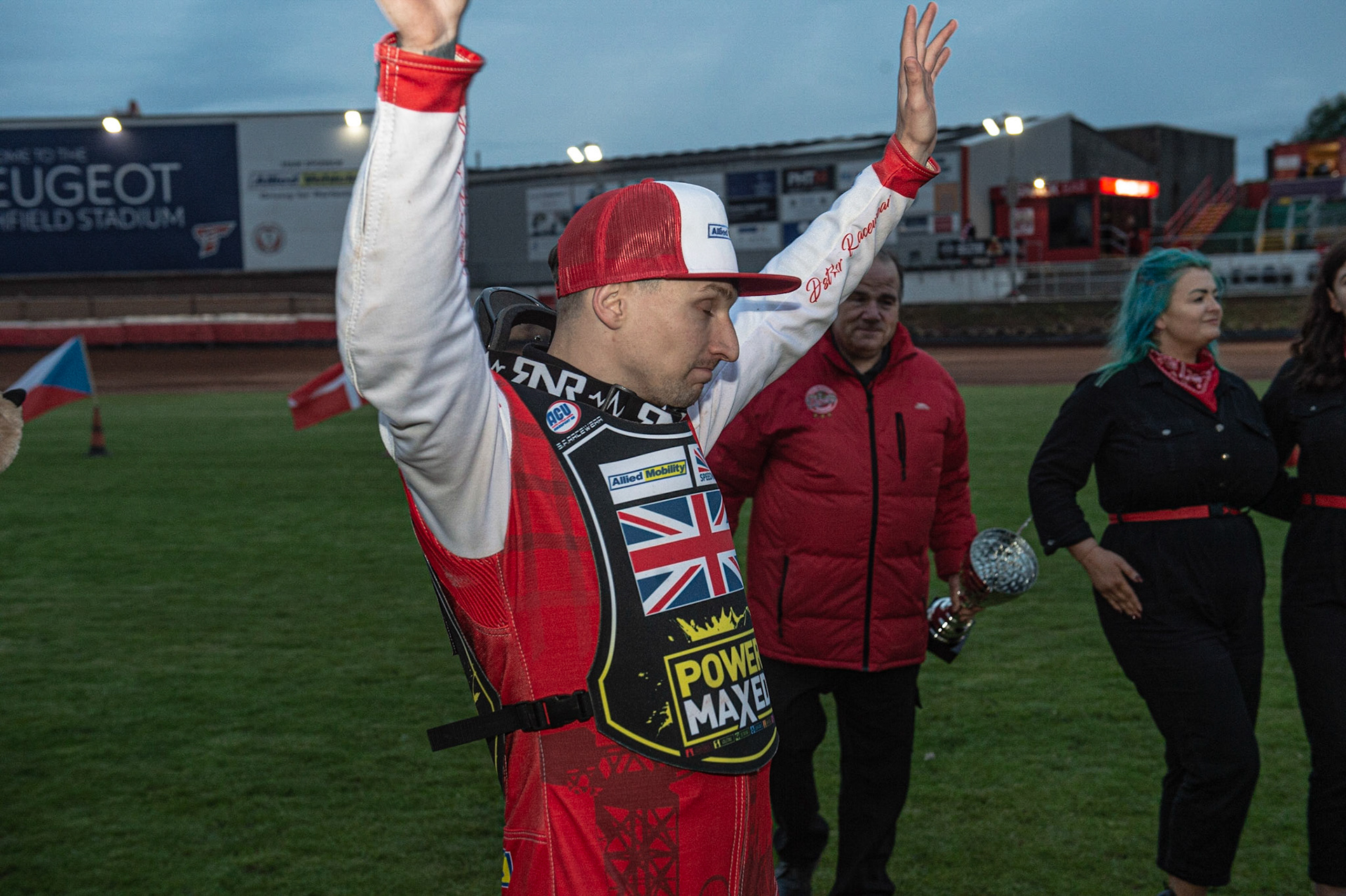 Photo by Ian Charles:

Craig Cook celebrates 

FIM Speedway Grand Prix World Championship - Qualifying Round 1, Peugeot Ashfield Stadium, Glasgow, 8 June 2019