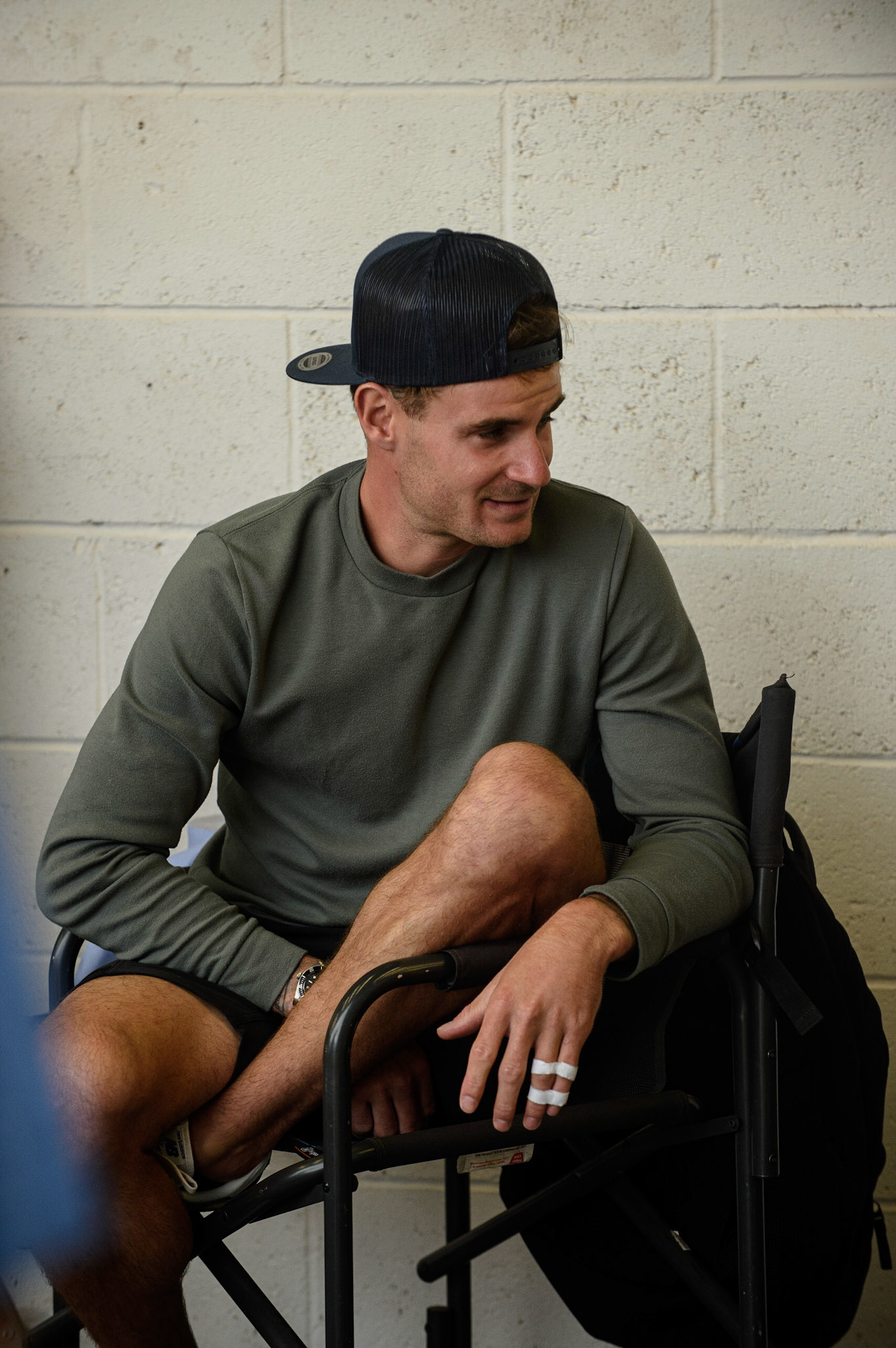MANCHESTER, UK. AUGUST 30TH Belle Vue BikeRight Aces  injured rider Richie Worrall in the pits at Belle vue during the SGB Premiership match between Belle Vue Aces and Wolverhampton Wolves at the National Speedway Stadium, Manchester on Monday 30th August 2021. (Credit: Ian Charles | MI News)