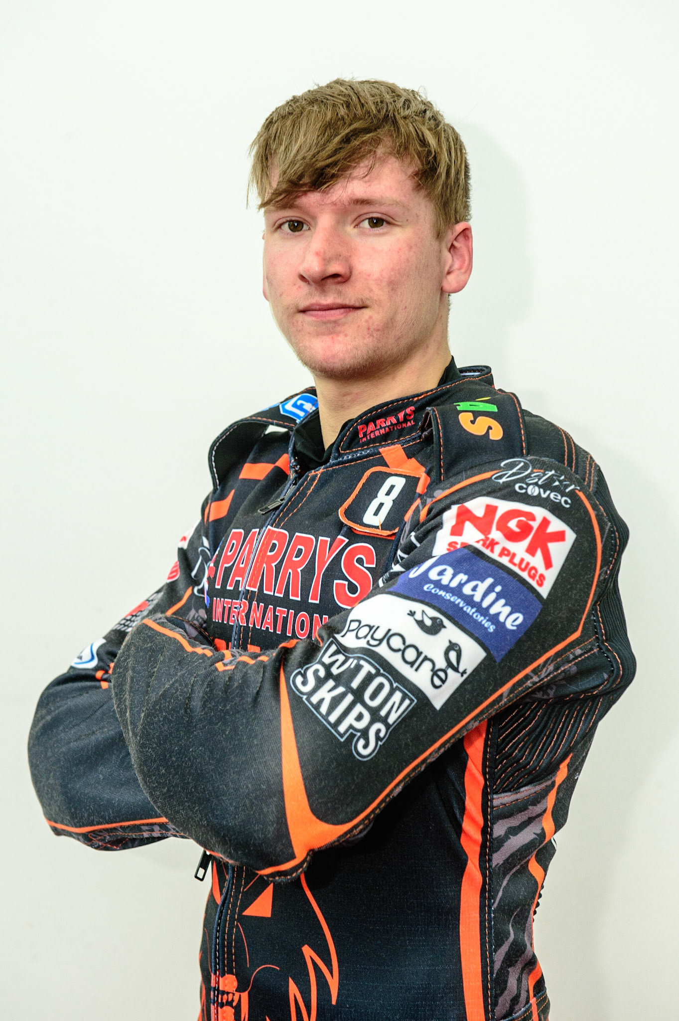 MANCHESTER, UK. APRIL 12TH: Joe Thompson, Wolverhampton Wolves Number 8 at the Discovery Networks Eurosport Speedway Season Launch at the National Speedway Stadium, Manchester on Tuesday 12th April 2022 (Credit: Ian Charles | MI News)