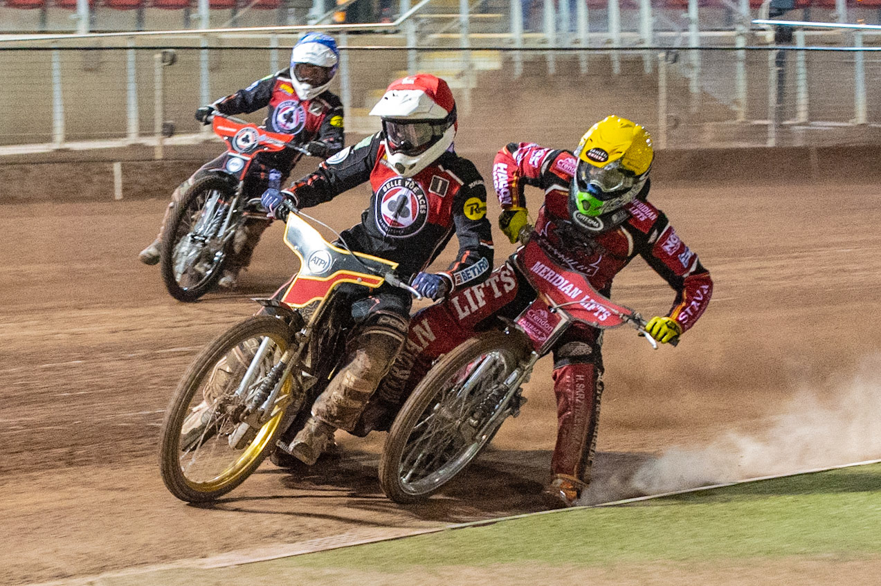 Photo by Ian Charles:

Max Fricke (Red) clashes with Hans Andersen (Yellow)


Belle Vue Aces v Peterborough Panthers, National Speedway Stadium, Manchester, Wednesday, 10, April, 2019