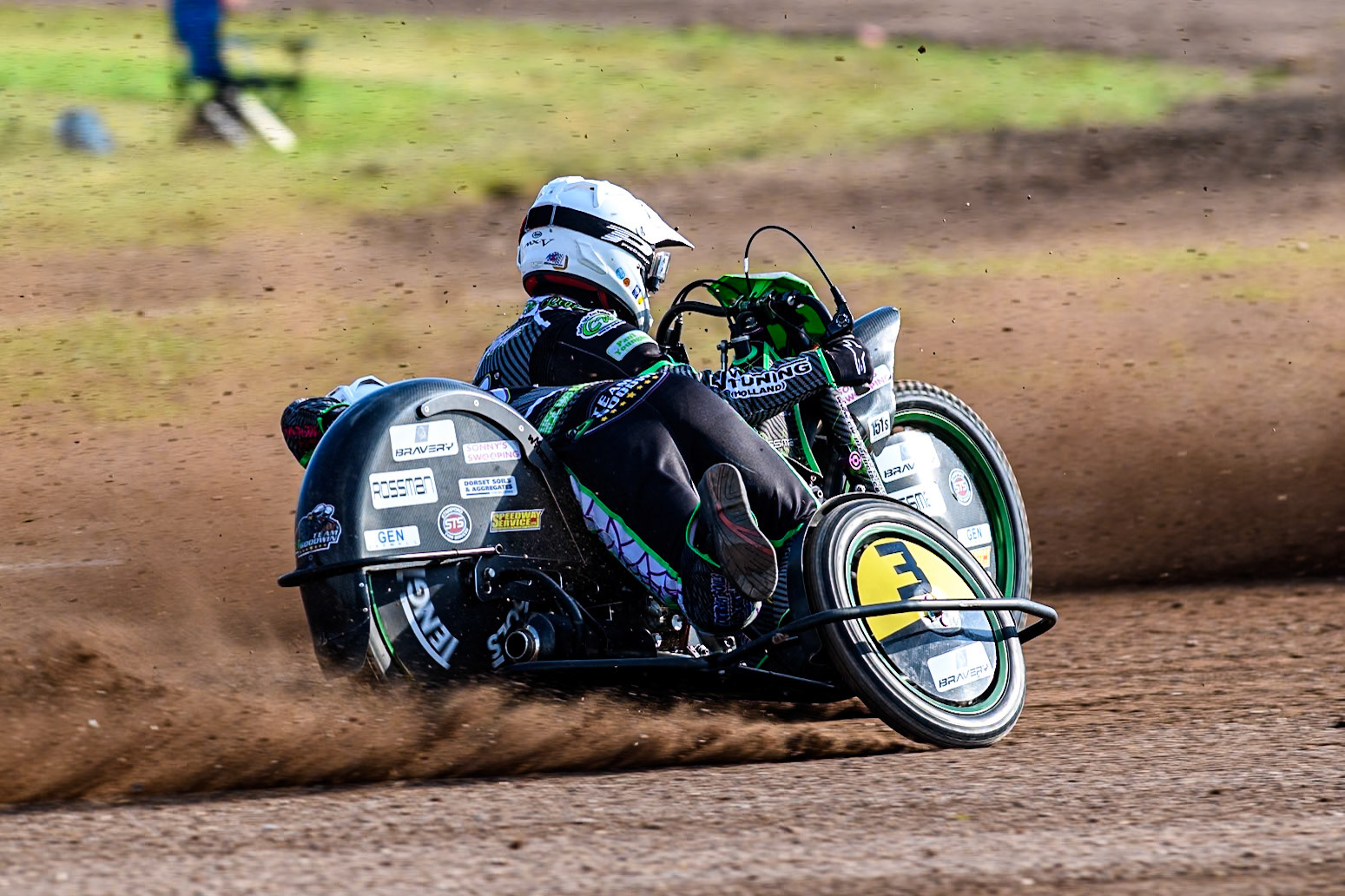 Josh &amp; Scott Goodwin (3) of Great Britain  practice during the FIM Long Track World Championship Final 5 at the Speed Centre Roden, Roden, Netherlands on Sunday 22nd September 2024. (Photo: Ian Charles | MI News)