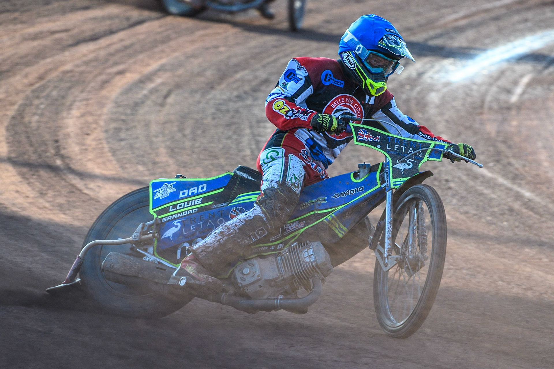 Luke Muff in action for Belle Vue Cool Running Colts during the National Development League match between Belle Vue Colts and Kent Royals at the National Speedway Stadium, Manchester on Friday 7th July 2023. (Photo: Ian Charles | MI News)
