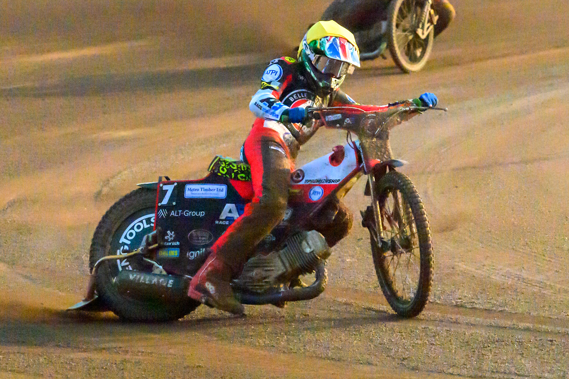 Will Cairns of Belle Vue Aces in action during the Rowe Motor Oil Premiership match between Leicester Lions and Belle Vue Aces at the Hydroscan Arena, Leicester on Thursday 23rd July 2026. (Photo: Ian Charles | MI News)
