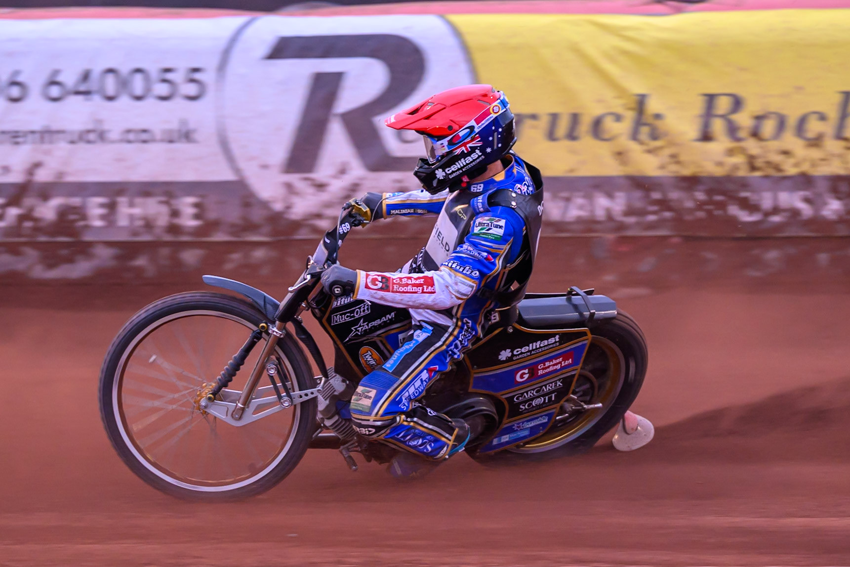 Jason Doyle (69) of Australia in action during the ATPI  FIM Speedway GP of Manchester at the National Speedway Stadium, Manchester on Friday 5th June 2026. (Photo: Ian Charles | MI News)