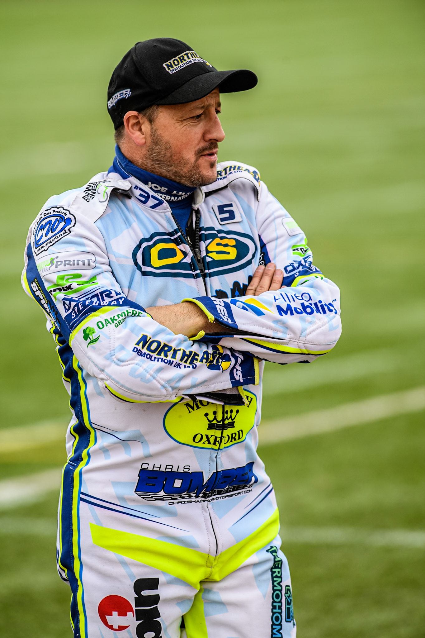 Oxford Spires' Chris Harris  during the Rowe Motor Oil Premiership match between Belle Vue Aces and Oxford Spires at the National Speedway Stadium, Manchester on Monday 22nd July 2024. (Photo: Ian Charles | MI News)