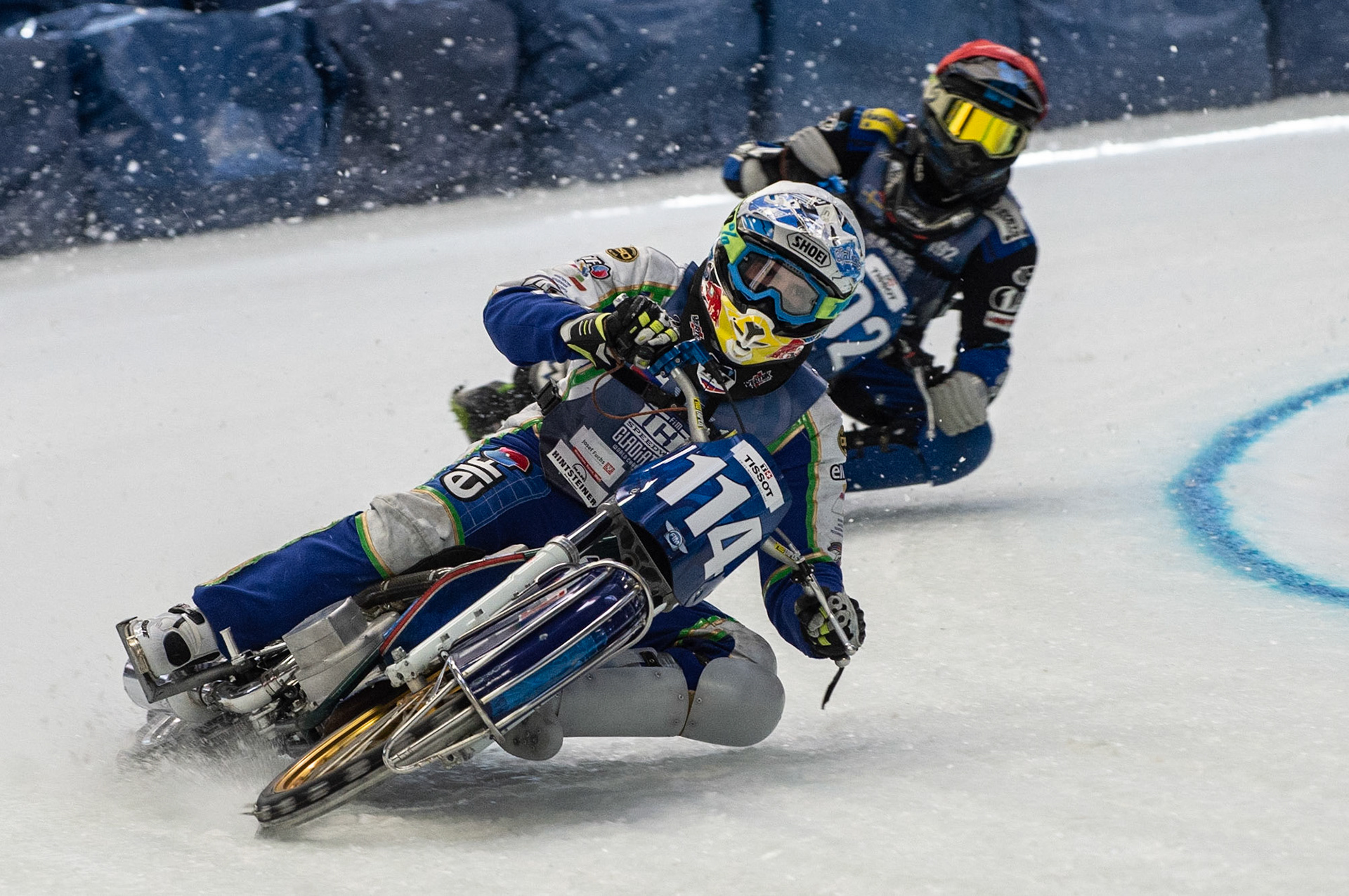 Photo: Ian Charles

Dinar Valeev (114) leads Niclas Svensson (192) (Red)

FIM Ice Speedway Gladiators World Championship, Event 4.2, Max-Aicher-Arena, Inzell, Germany, Sunday 17 March 2019