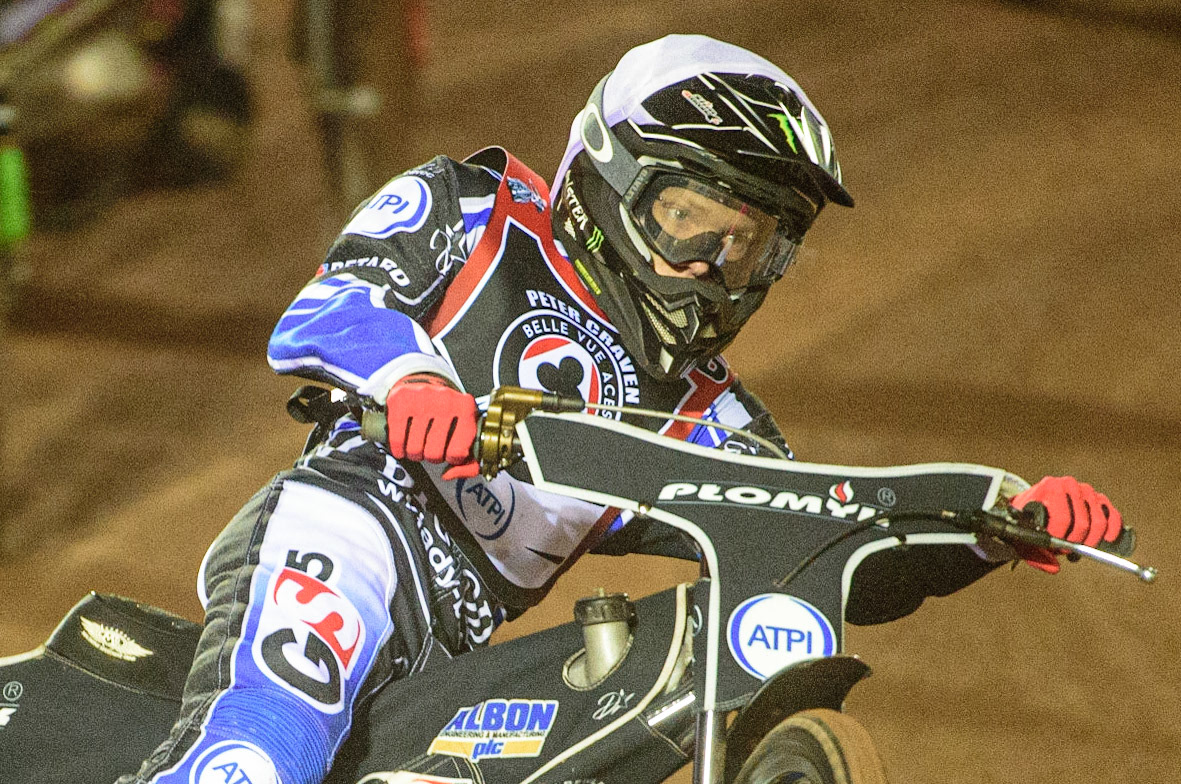 MANCHESTER, UK. MAR 21ST. Dan Bewley in action  during the ATPI Peter Craven Memorial Trophy at the National Speedway Stadium, Manchester on Monday 21st March 2022. (Credit: Ian Charles | MI News)