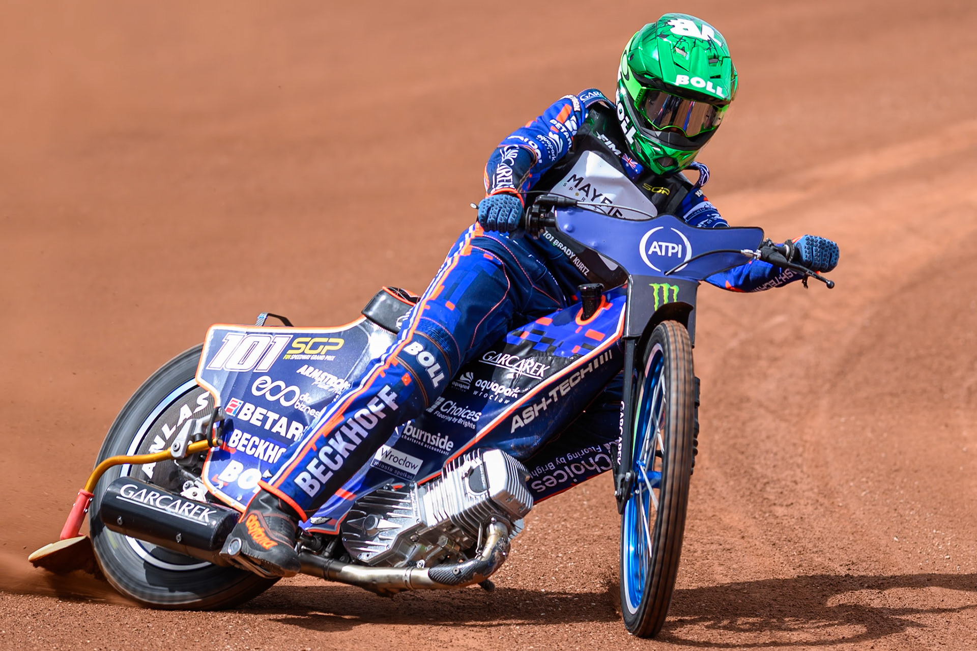 Brady Kurtz (101) of Australia during practice for   the ATPI  FIM Speedway GP of Manchester at the National Speedway Stadium, Manchester on Friday 5th June 2026. (Photo: Ian Charles | MI News)