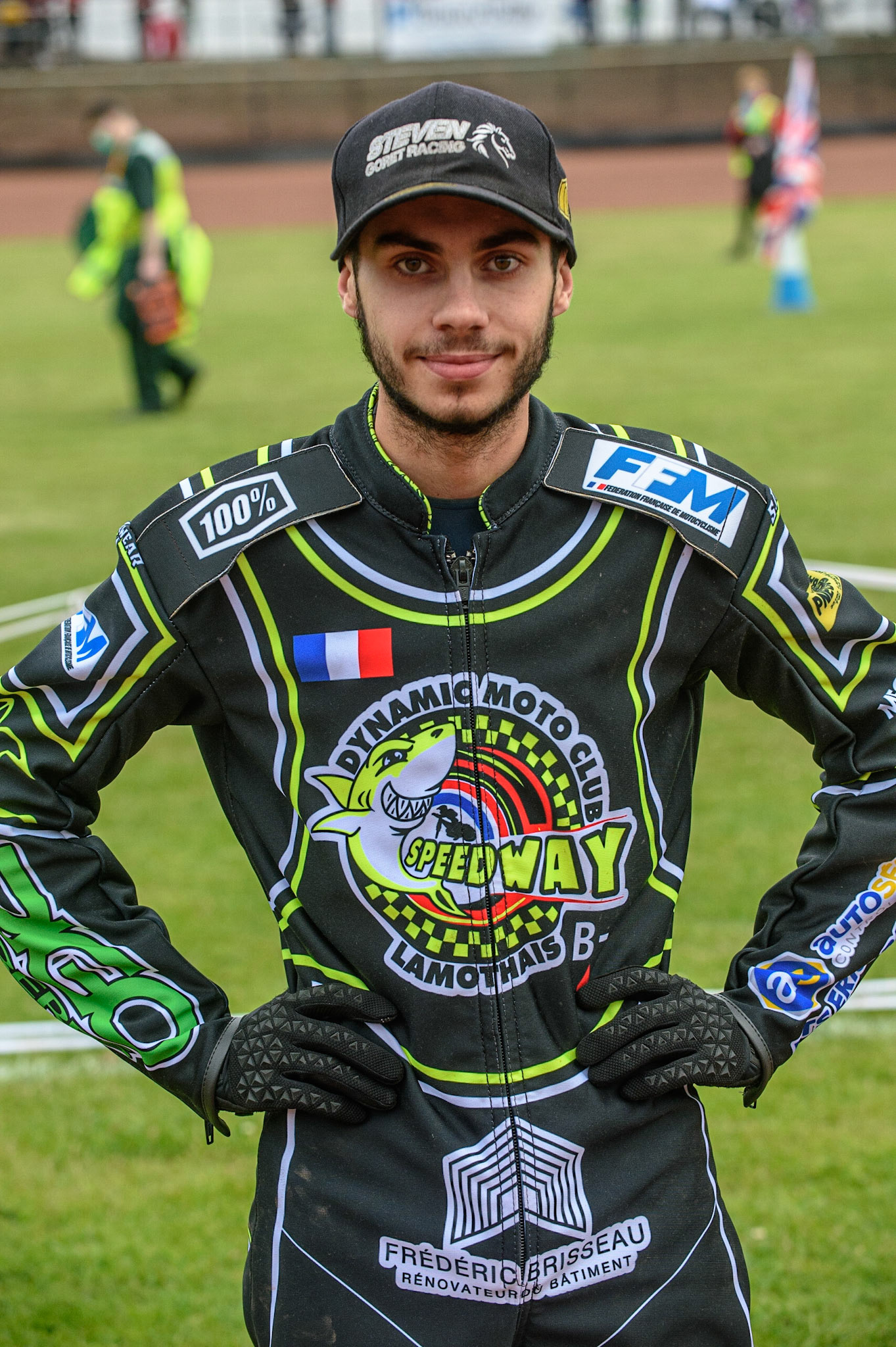 GLASGOW, UK. JUNE 19TH.  Steven Goret (France) during the FIM Speedway Grand Prix Qualifying Round at the Peugeot Ashfield Stadium, Glasgow on Saturday 19th June 2021. (Credit: Ian Charles | MI News)