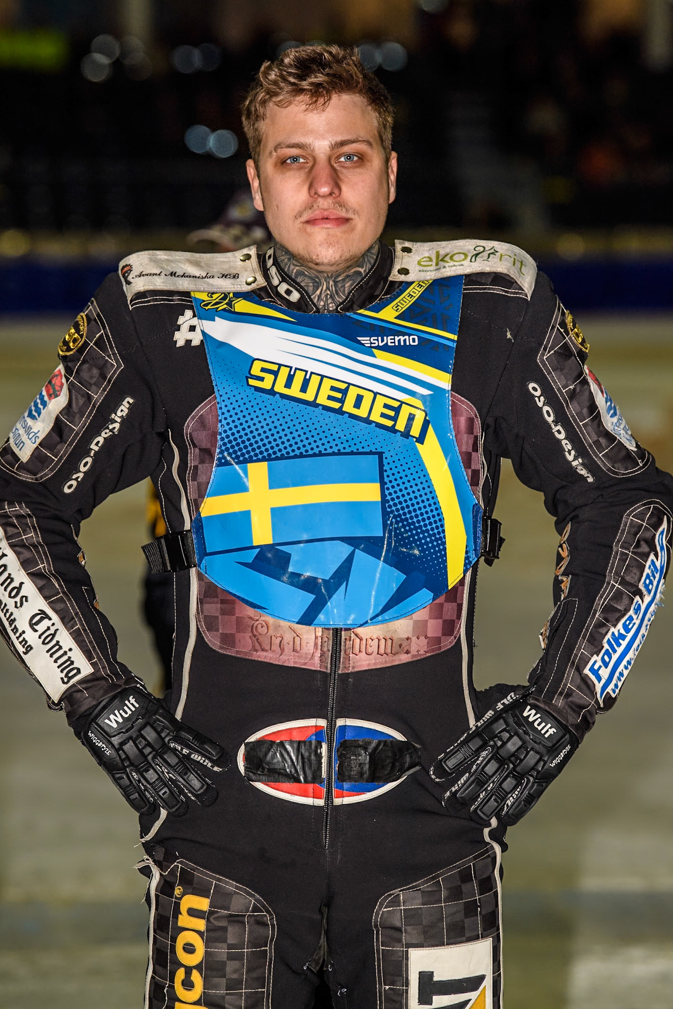 Sweden"s Jimmy Olsén (81) during the FIM Ice Speedway Gladiators World Championship Final 3 at Ice Rink Thialf, Heerenveen on Saturday 6th April 2024. (Photo: Ian Charles | MI News)