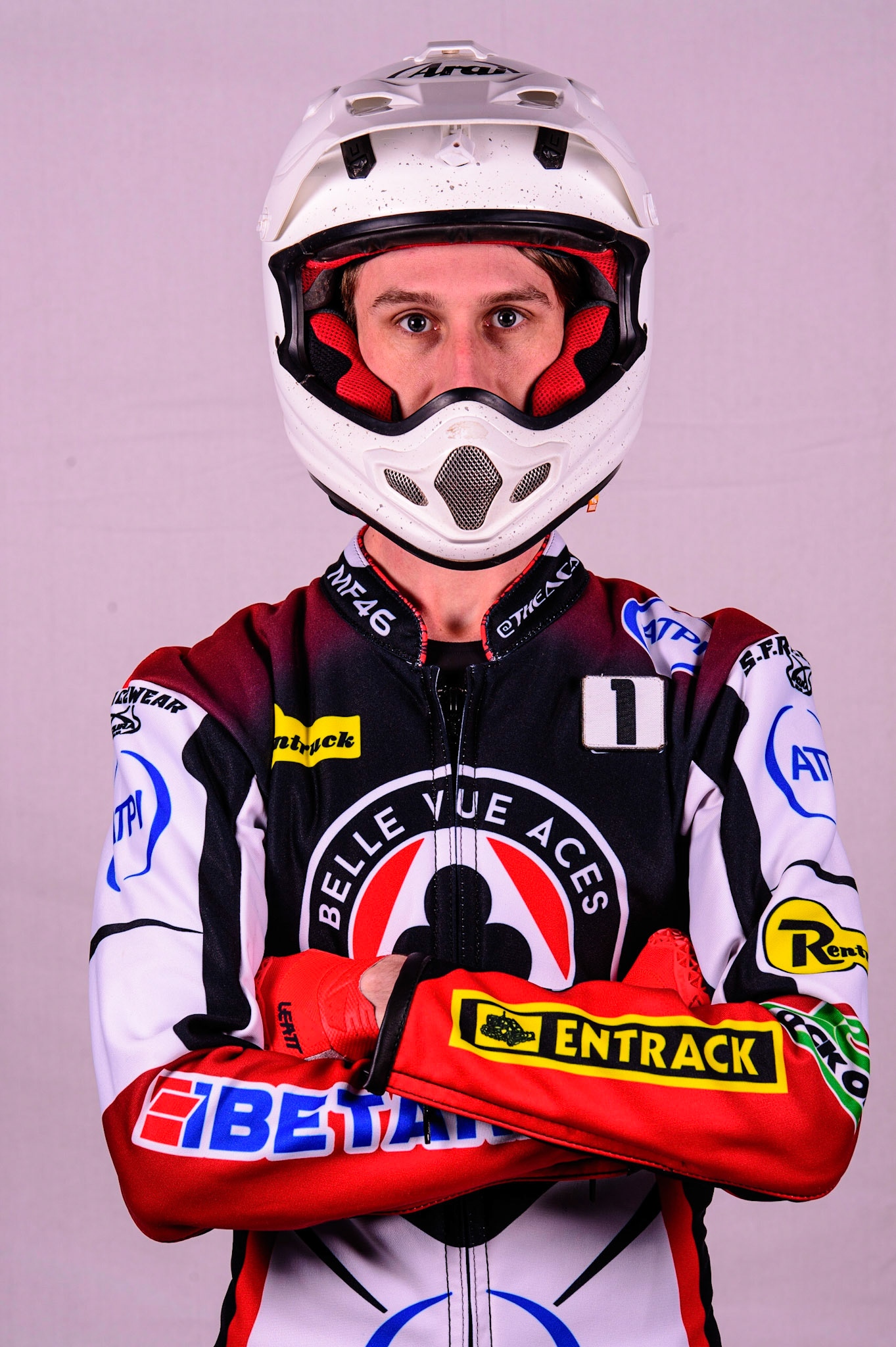 MANCHESTER, UK. MAR 14TH Max Fricke - Belle Vue 'ATPI' Aces during the Belle Vue Speedway Media Day at the National Speedway Stadium, Manchester on Monday 14th March 2022. (Credit: Ian Charles | MI News)
