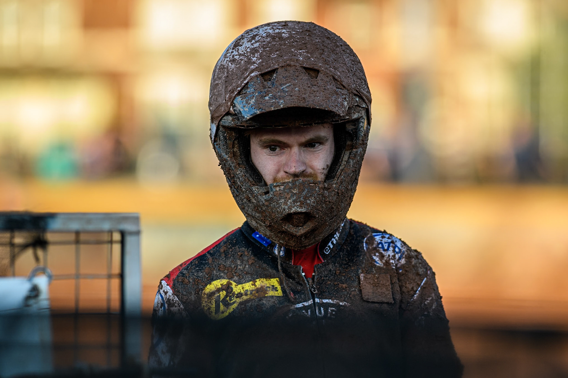 Belle Vue Aces' Brady Kurtz after his falls during the Rowe Motor Oil Premiership match between Birmingham Brummies and Belle Vue Aces at Perry Bar Stadium, Birmingham on Monday 29th July 2024. (Photo: Ian Charles | MI News)