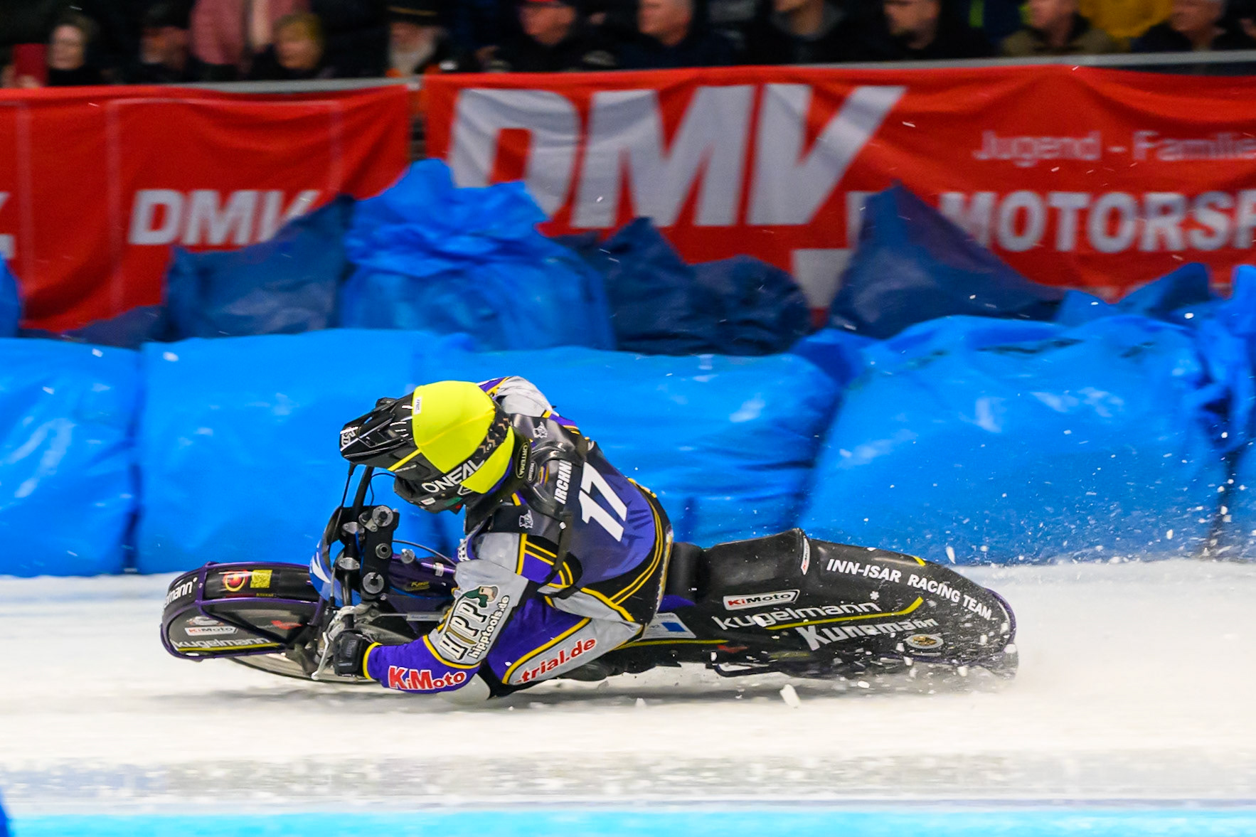 Reserve Christoph Kirchner (17) of Germany  in action during the Ice Speedway Gladiators World Championship Final 2 at Max-Aicher-Arena, Inzell on Sunday 15th March 2026. (Photo: Ian Charles | MI News)